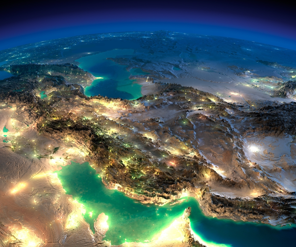 1280401壁紙のダウンロード地球, 宇宙から, イラク, イラン, アラビア, ペルシャ湾, コーカサス, カスピ海, 山-スクリーンセーバーと写真を無料で
