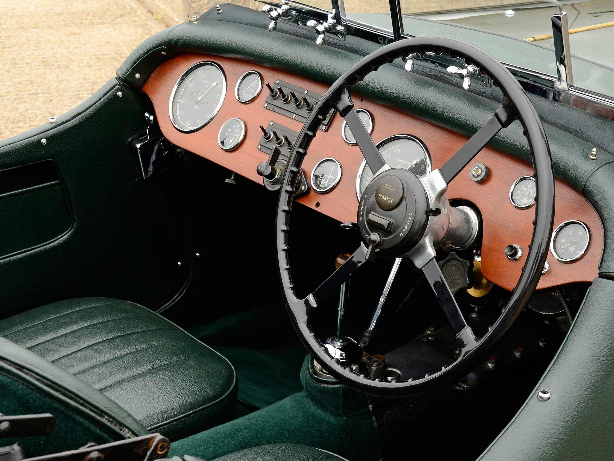 salon, rudder, interior, aston martin, cars, green, retro, steering wheel, 1937 Full HD