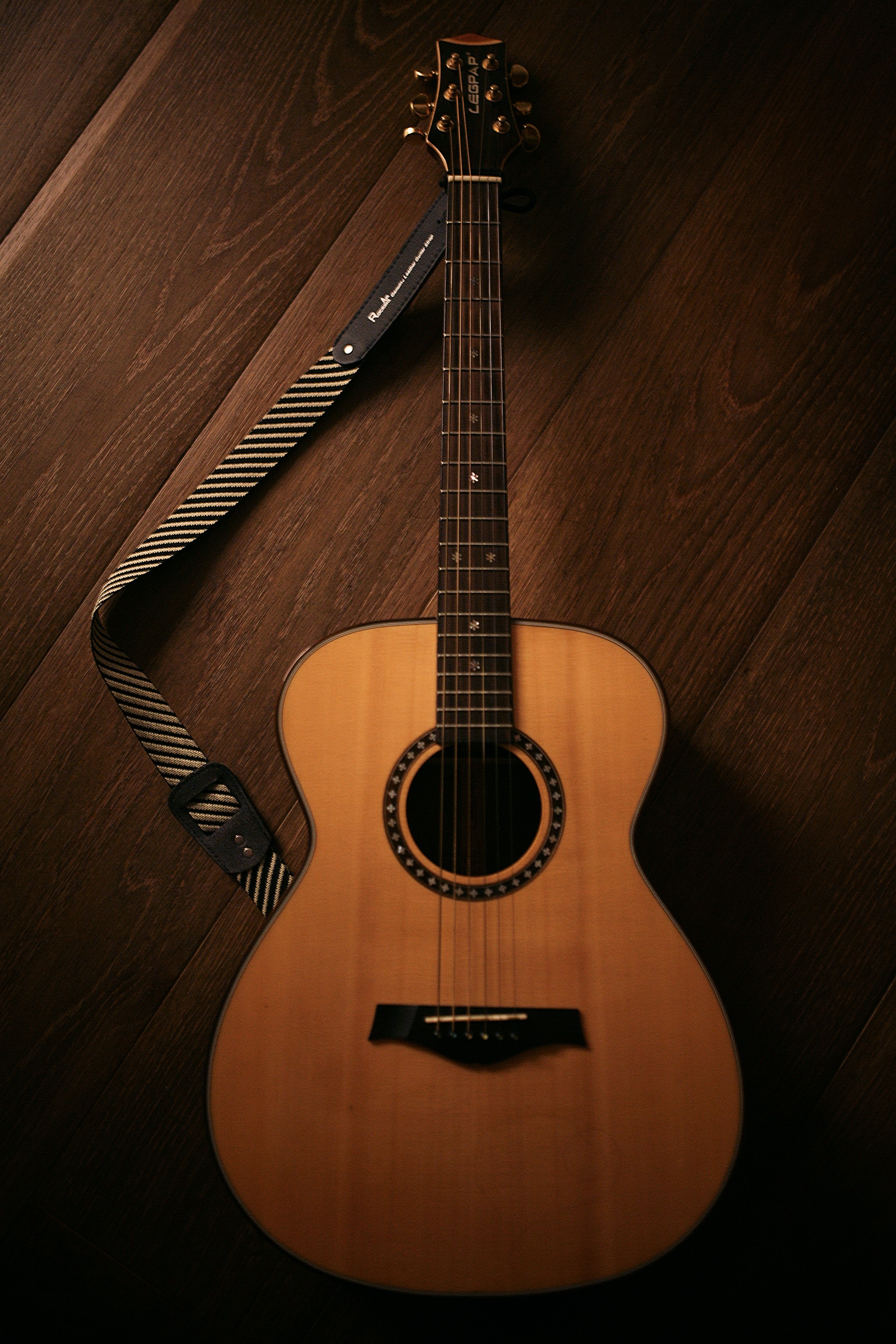 guitar, acoustic guitar, musical instrument, music, brown Free Stock Photo