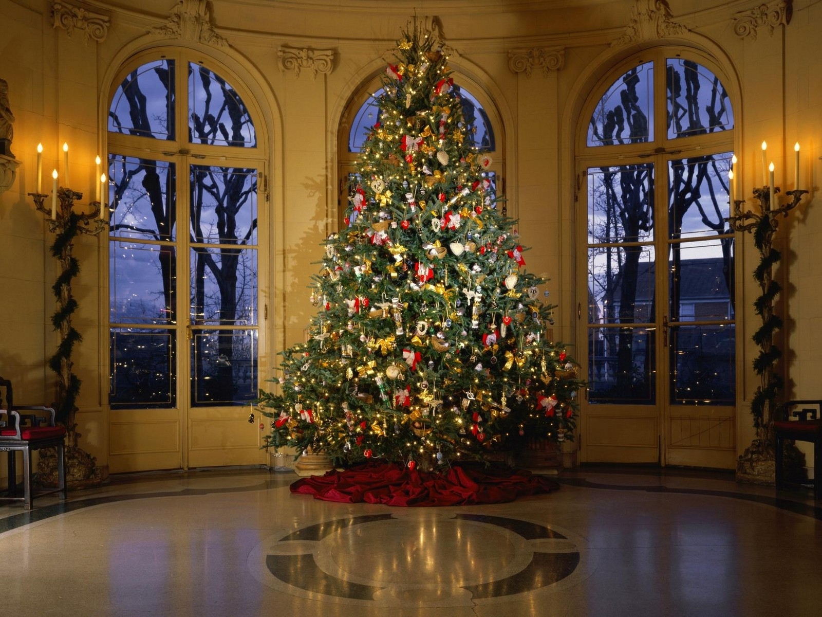 christmas xmas, holidays, new year, fir trees Full HD