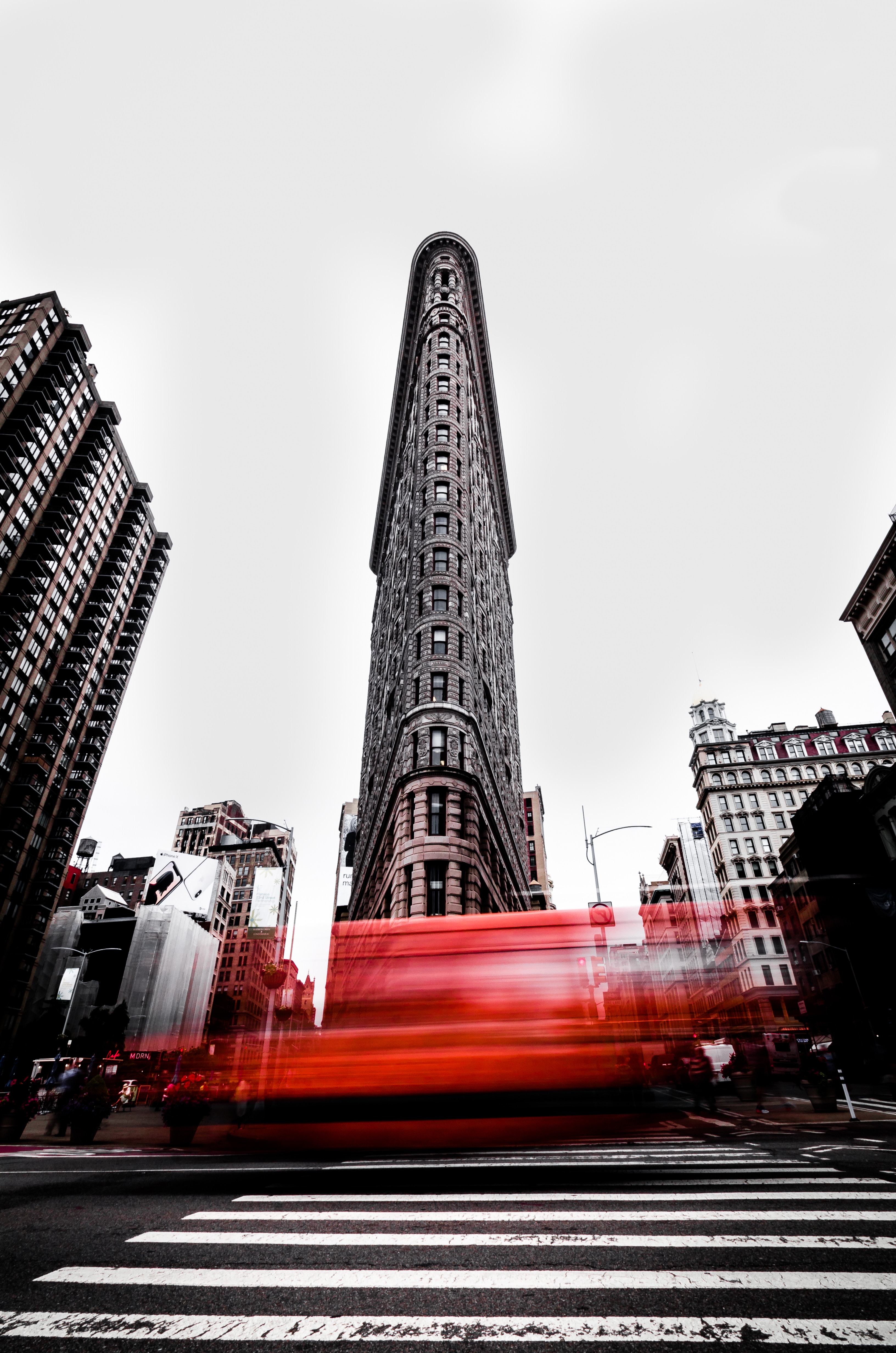Download mobile wallpaper Movement, Flatiron Building, City, Traffic, Cities, United States, Usa, New York, Architecture for free.