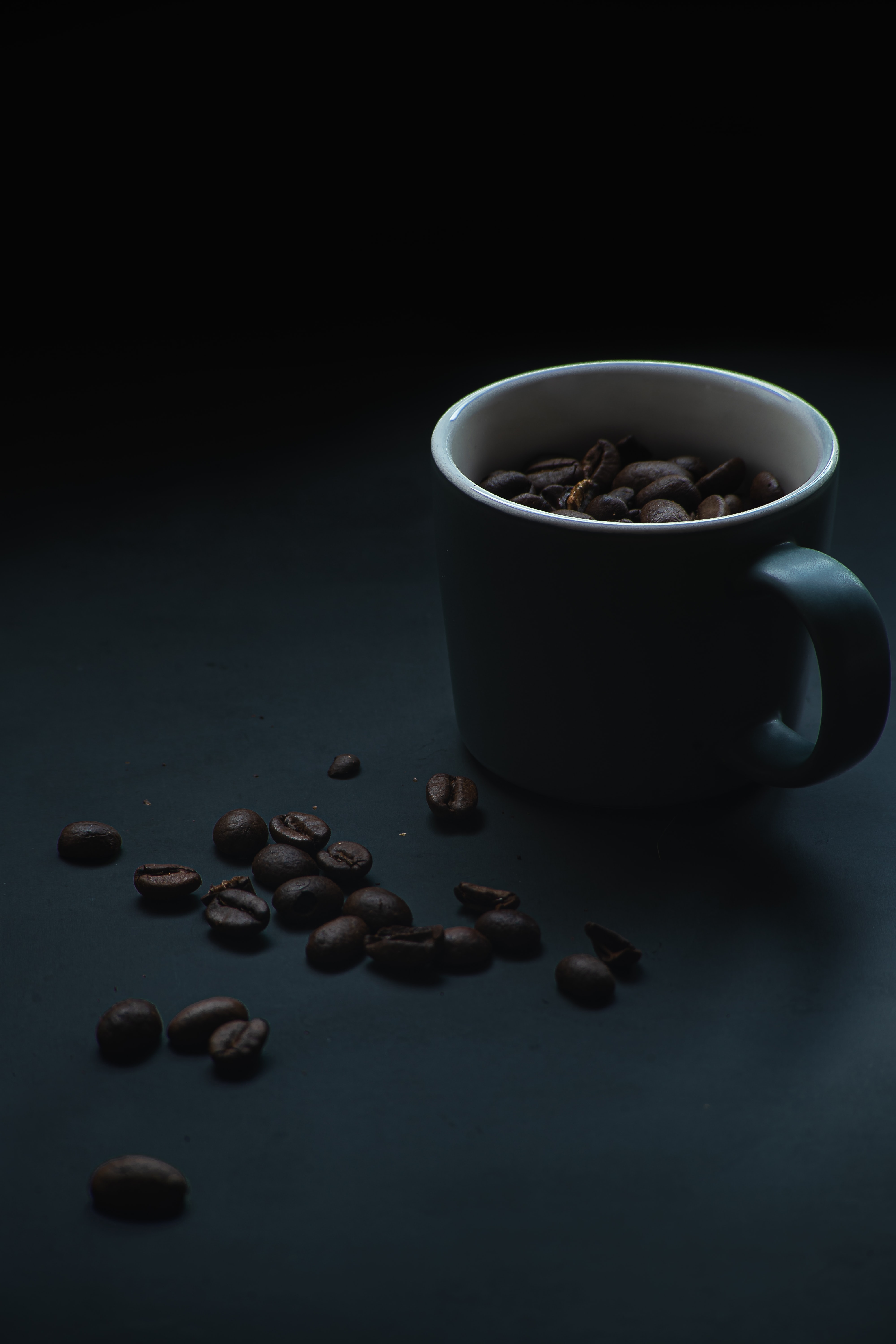 coffee, dark, grain, grains, food, cup, coffee beans