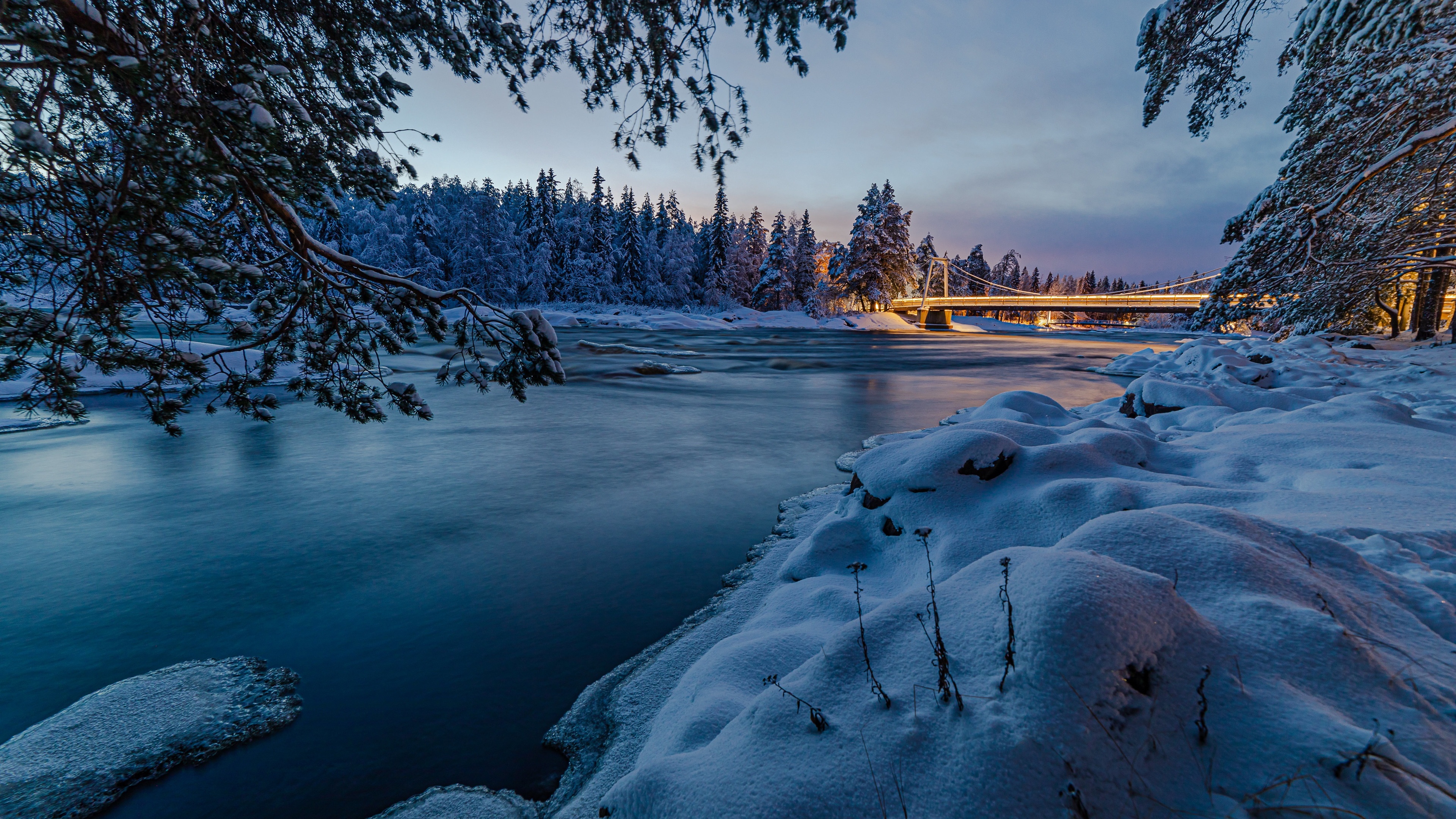 Финляндия озера зима