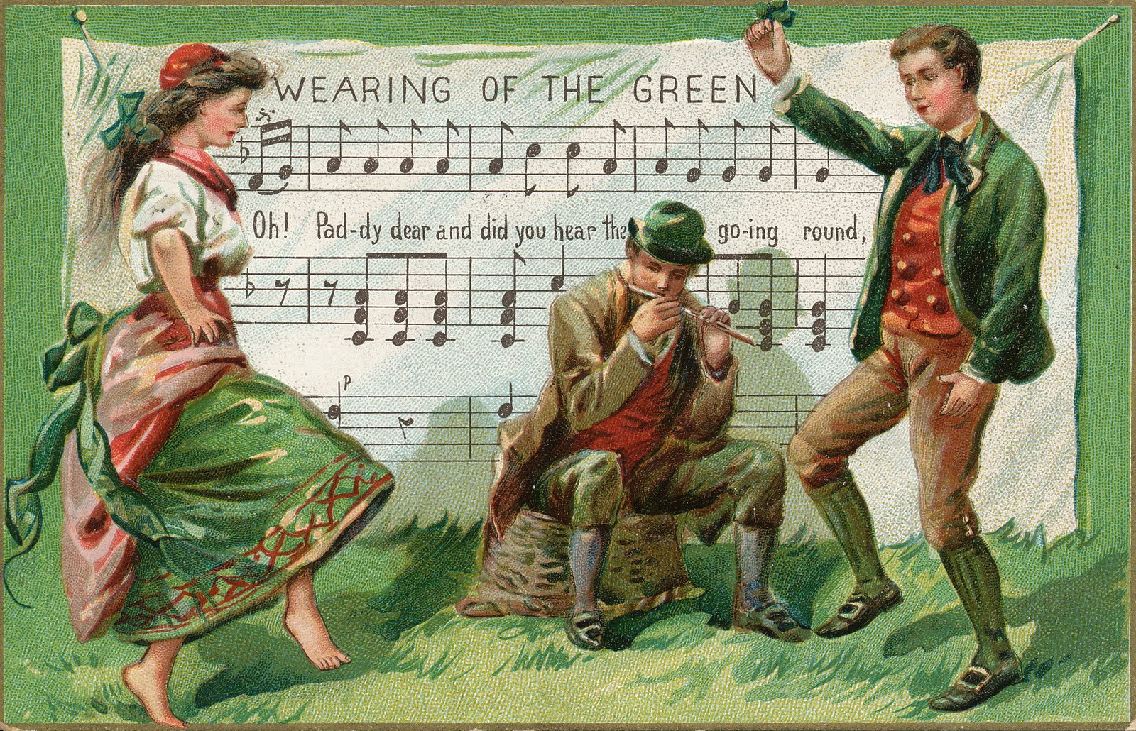 Download mobile wallpaper Couple, Holiday, St Patrick's Day, Dancing, Leprechaun for free.
