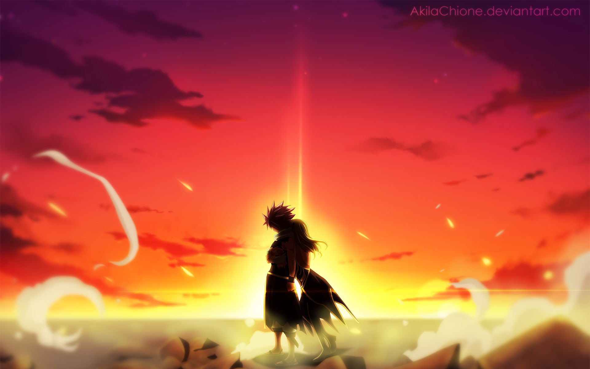 nalu (fairy tail), fairy tail, natsu dragneel, lucy heartfilia, anime Smartphone Background
