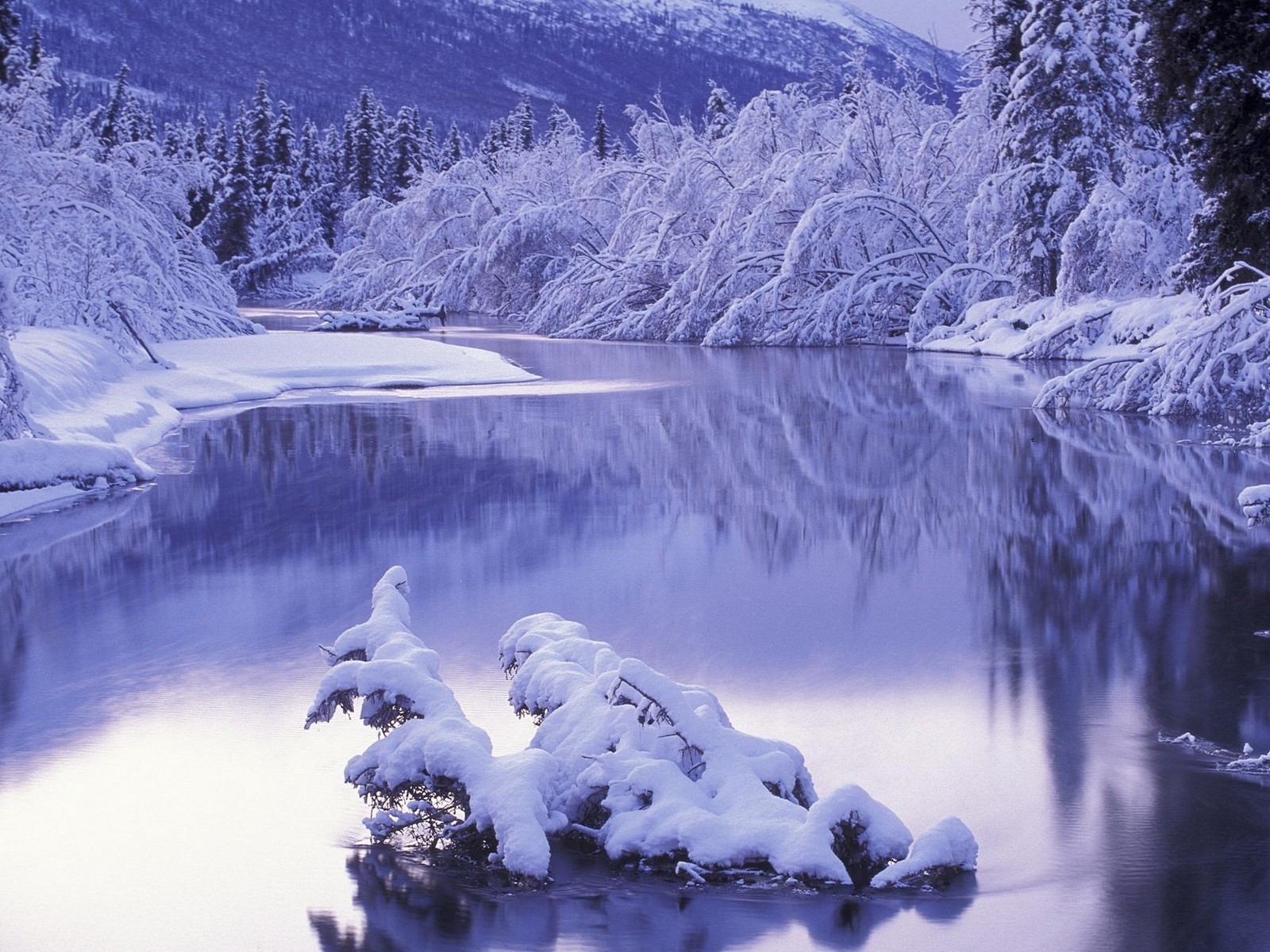 Download mobile wallpaper Snow, Winter, Rivers, Landscape for free.