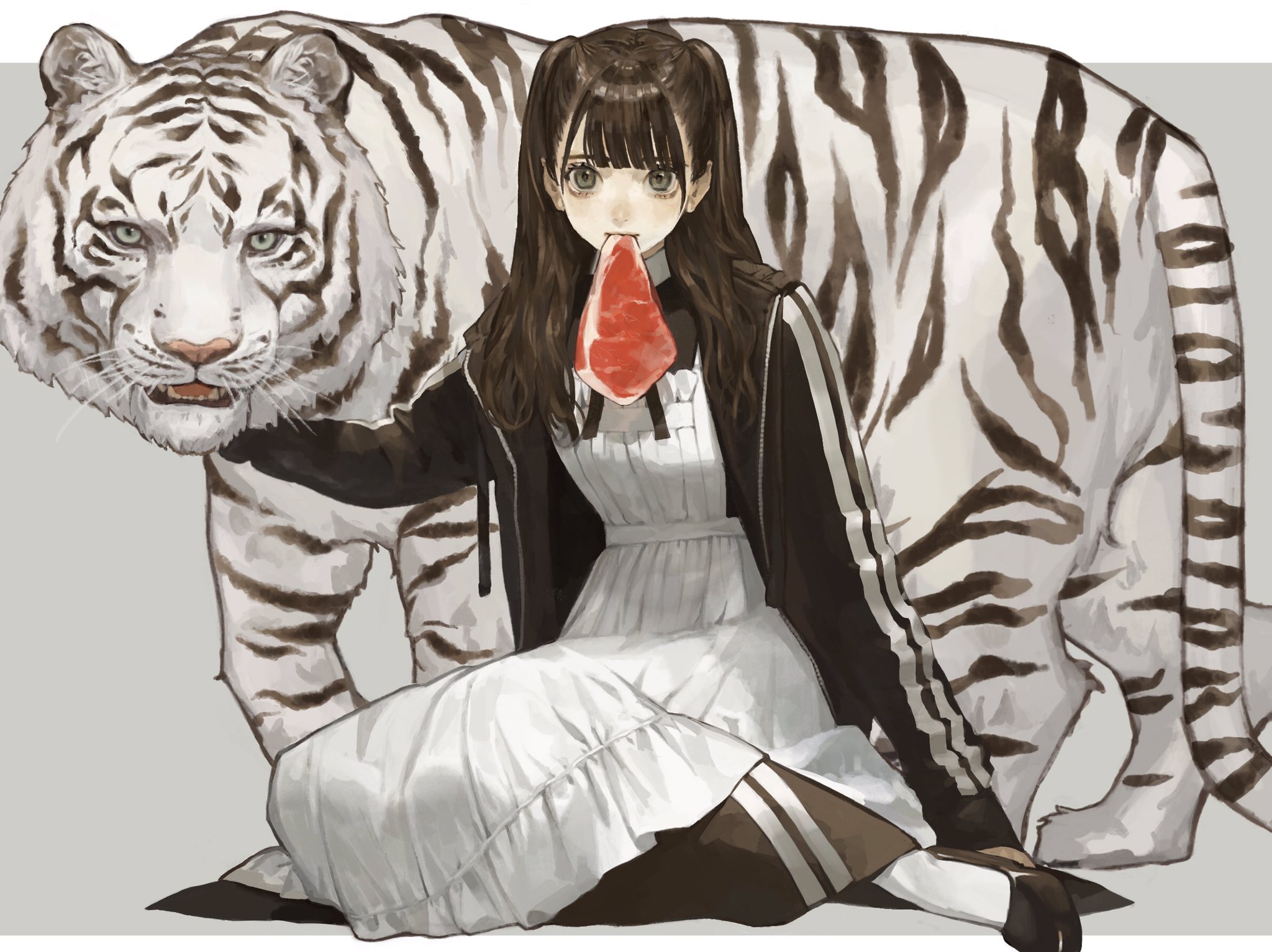Девушка тигрица арт