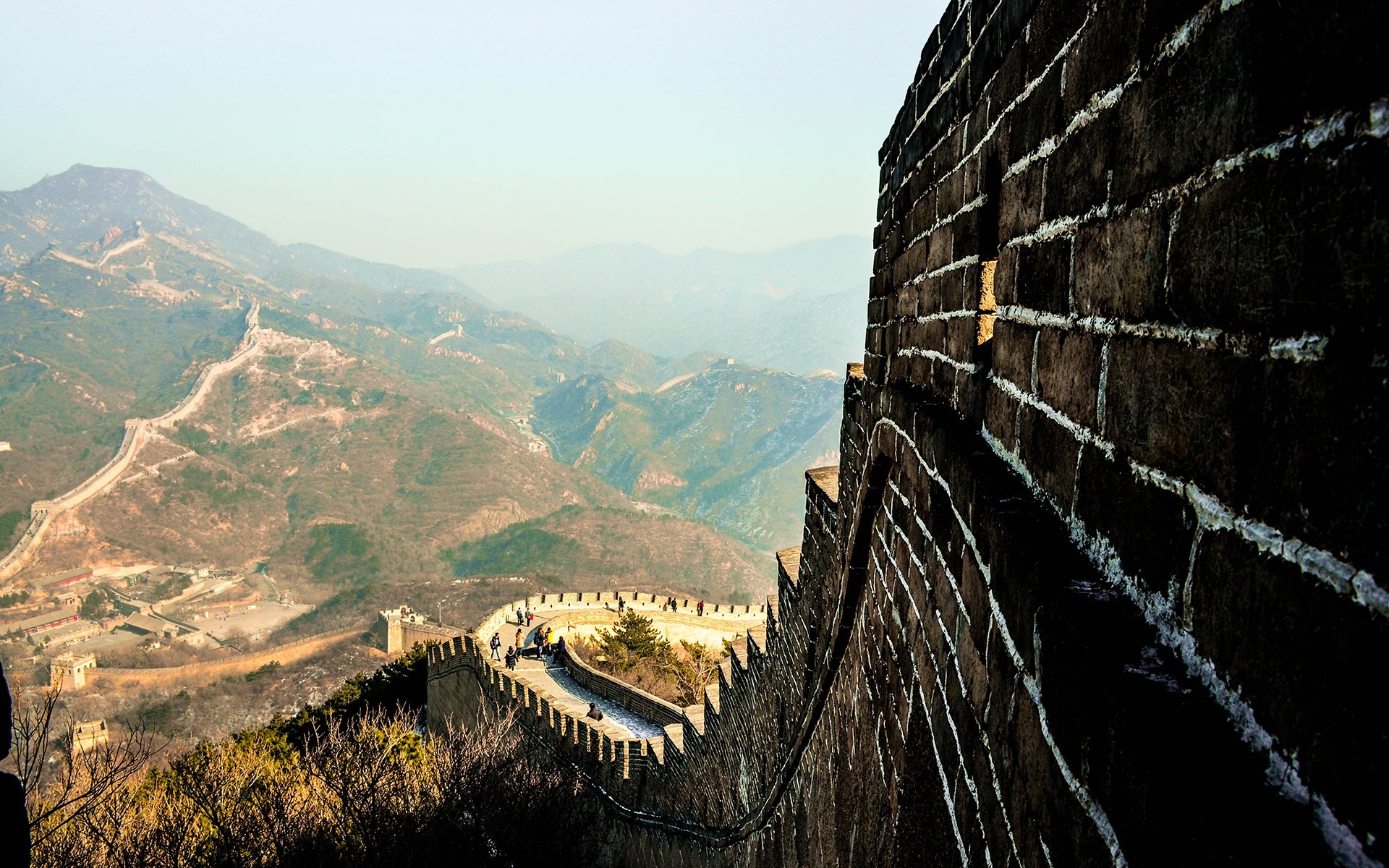 47965 скачать обои великая китайская стена, пейзаж, горы - заставки и картинки бесплатно