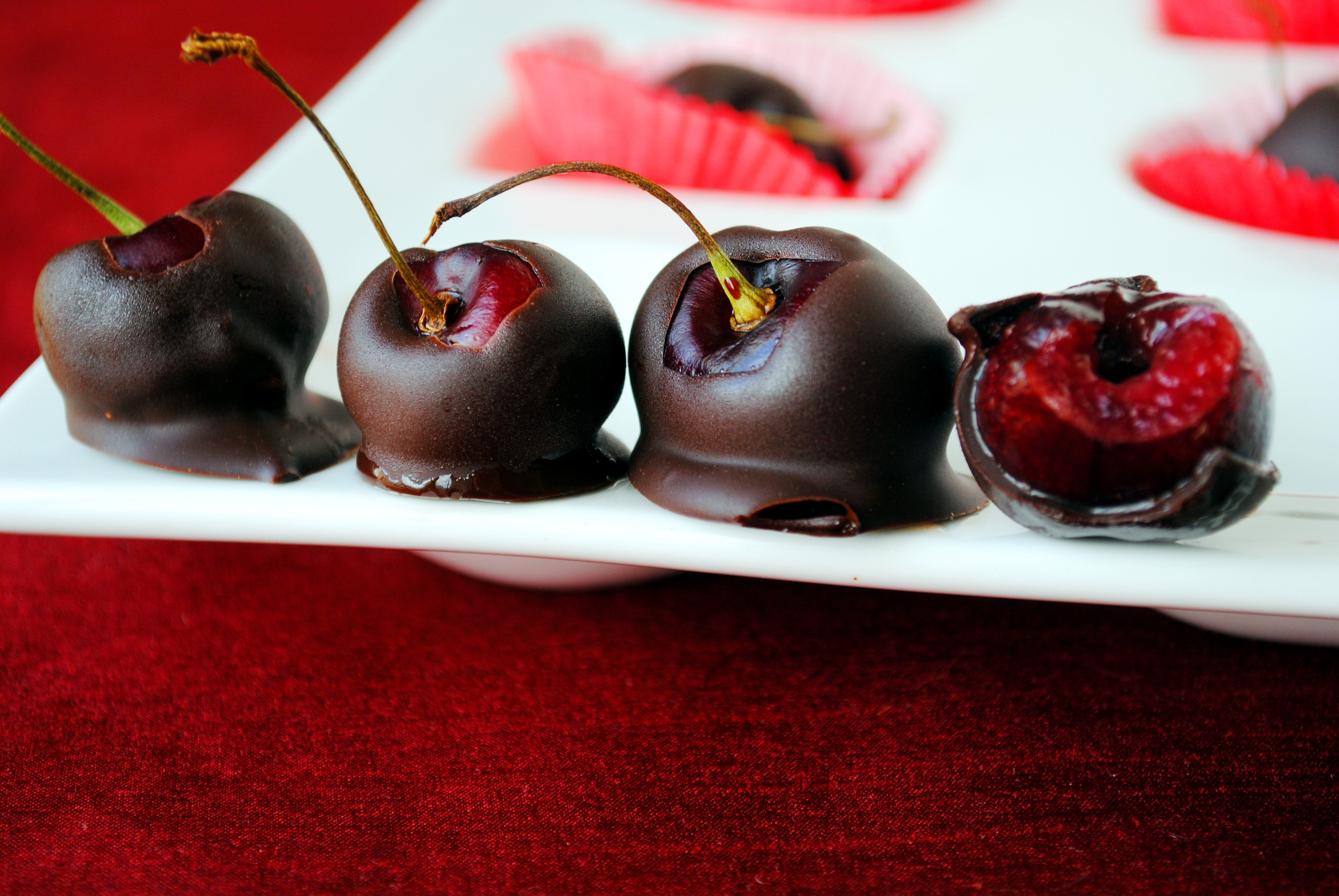 food, cherry, chocolate, desert, sweet, glaze wallpapers for tablet