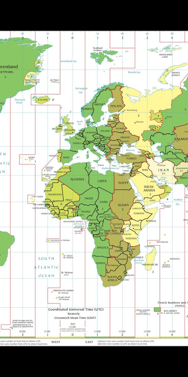 География 33. Time Zones Map. GMT.