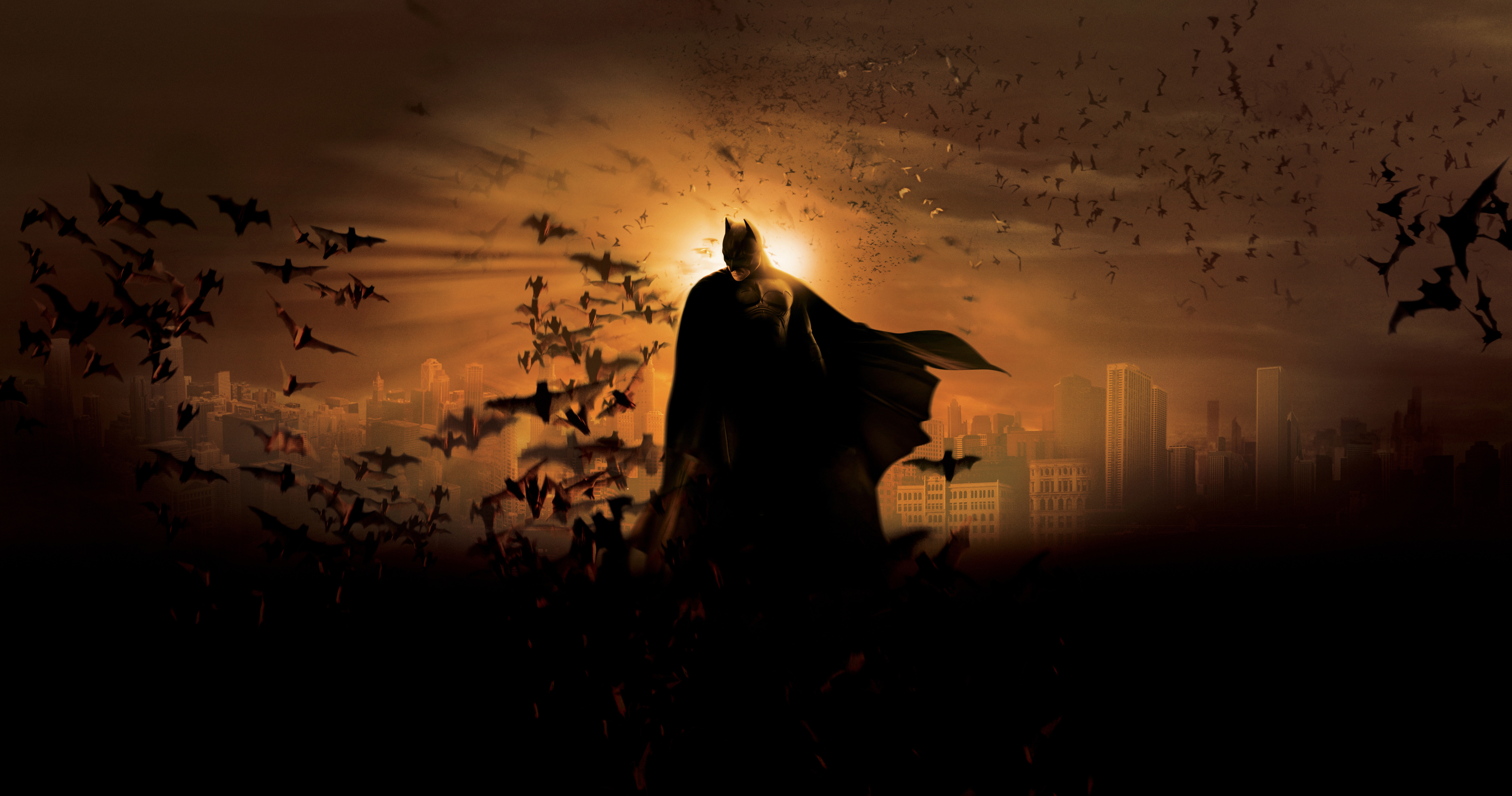 bruce wayne, batman begins, superhero, bat, dc comics, batman, night, movie, gotham city