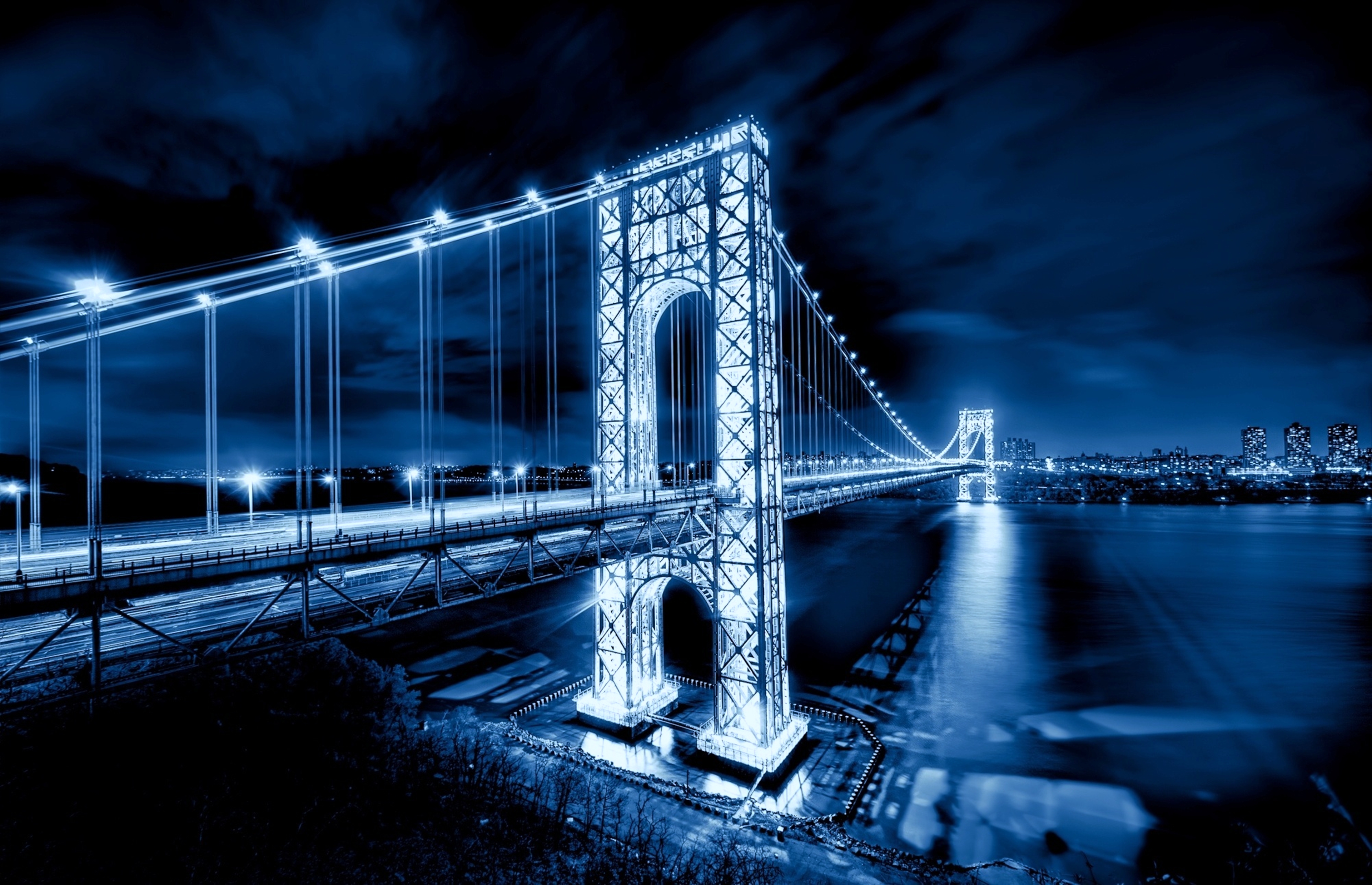 Kompyuter uchun rasmlar. Мост Джорджа Вашингтона Манхэттен. Мост Нью джерси. Бруклинский мост Нью-Йорк. Мост Трайборо Нью-Йорк.
