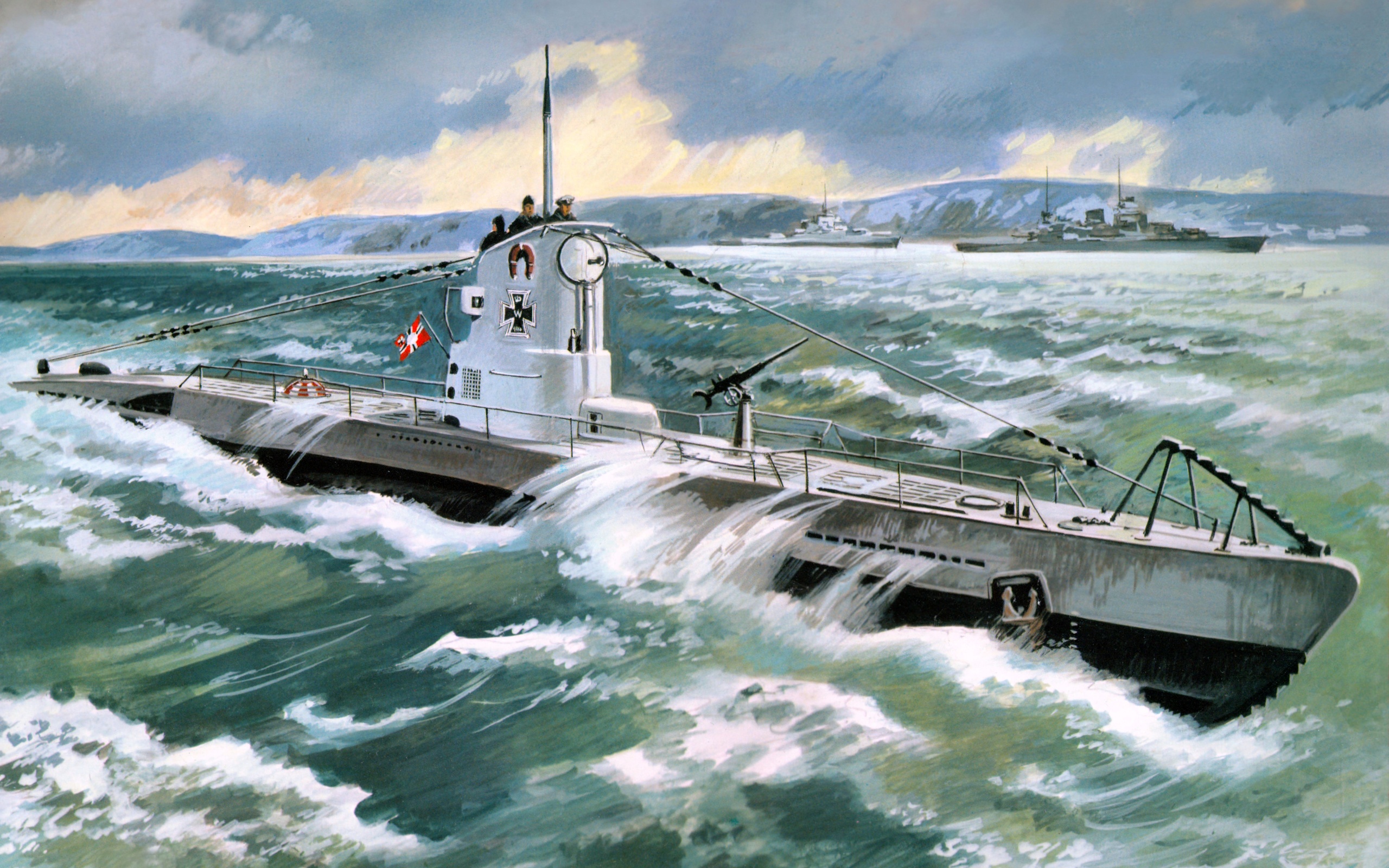 Windows Backgrounds submarine, military, german navy, german type iib submarine, warships