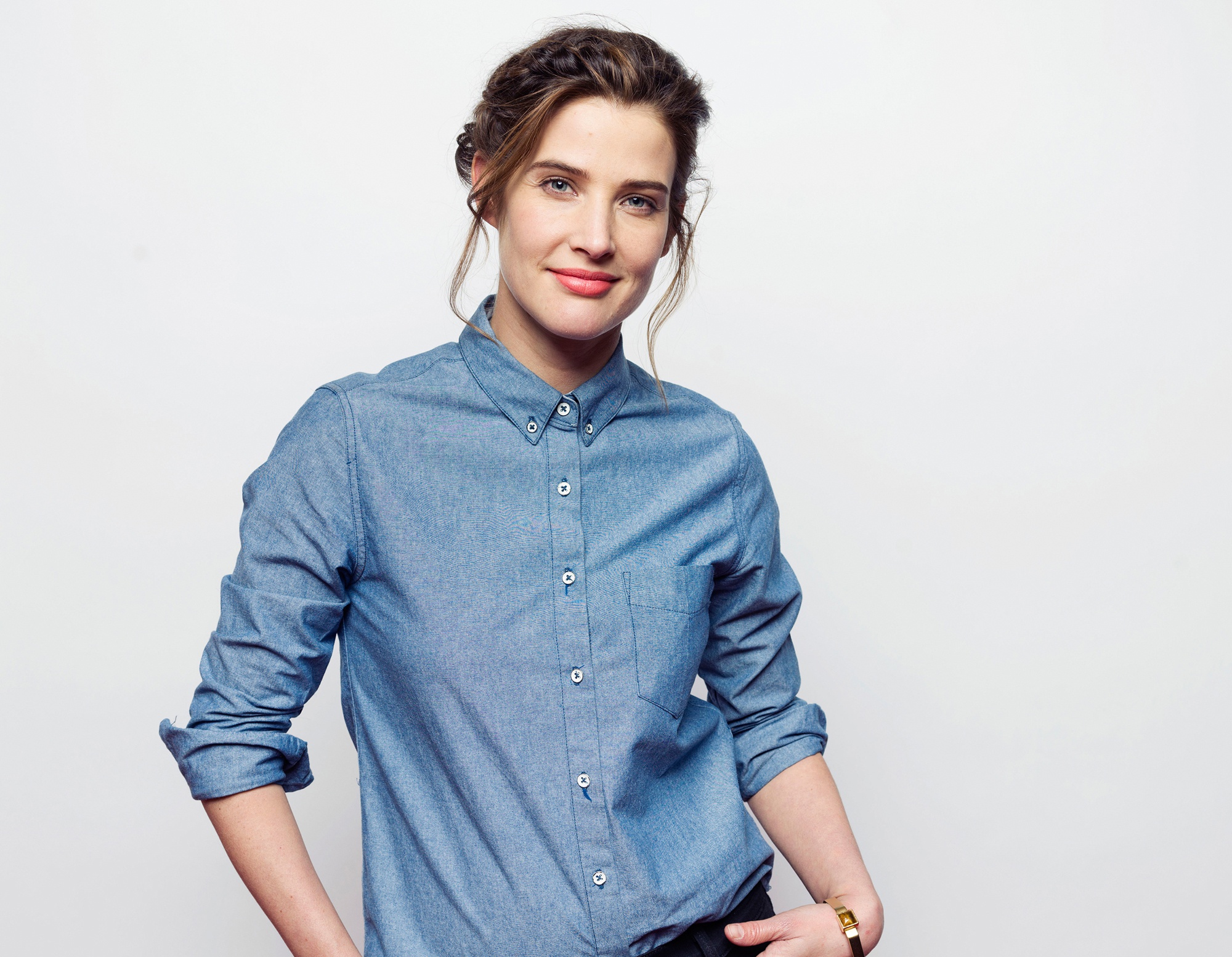 celebrity, cobie smulders, actress, blue eyes, brunette, canadian, smile cell phone wallpapers