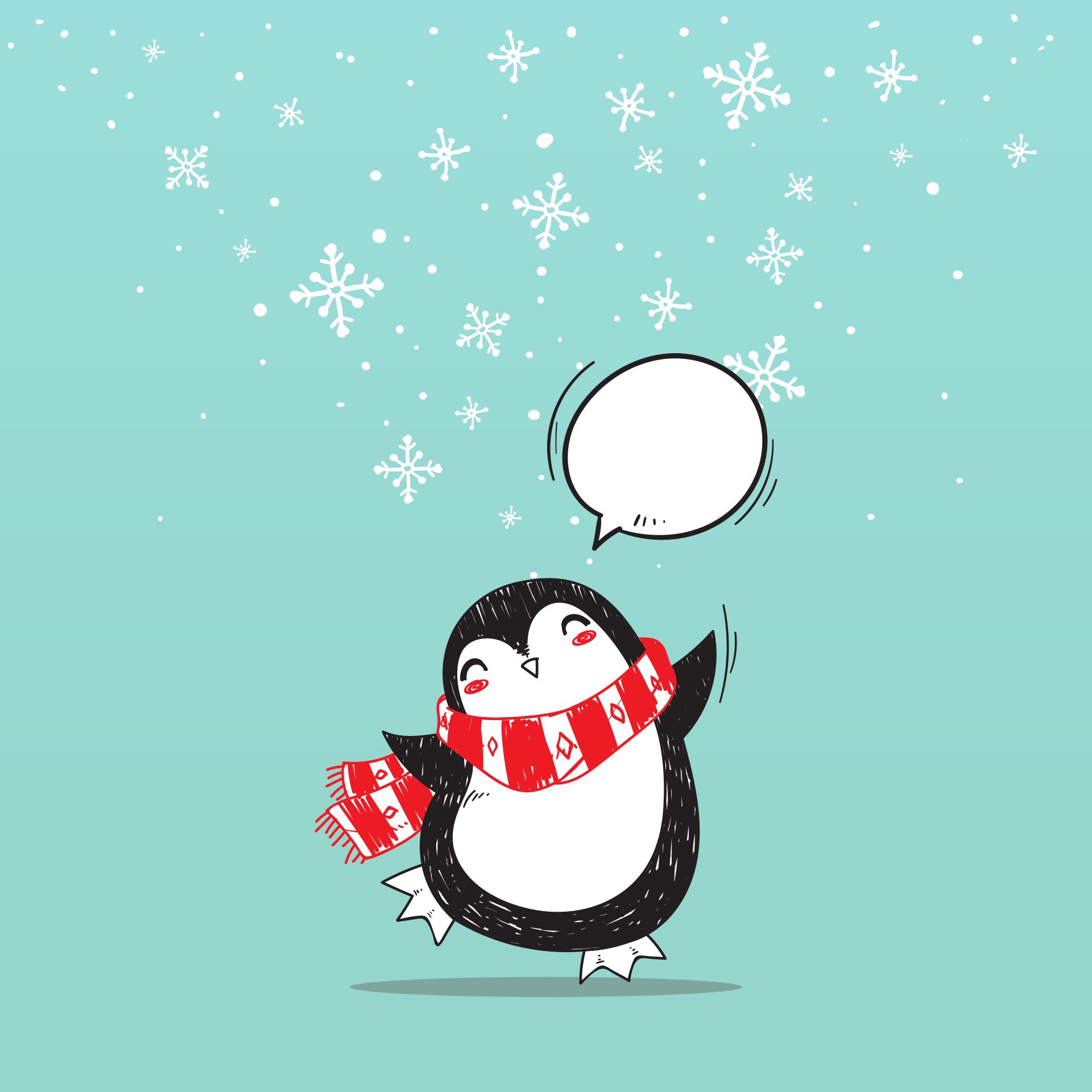 Handy-Wallpaper Pinguin, Kunst, Glück, Weihnachten kostenlos herunterladen.