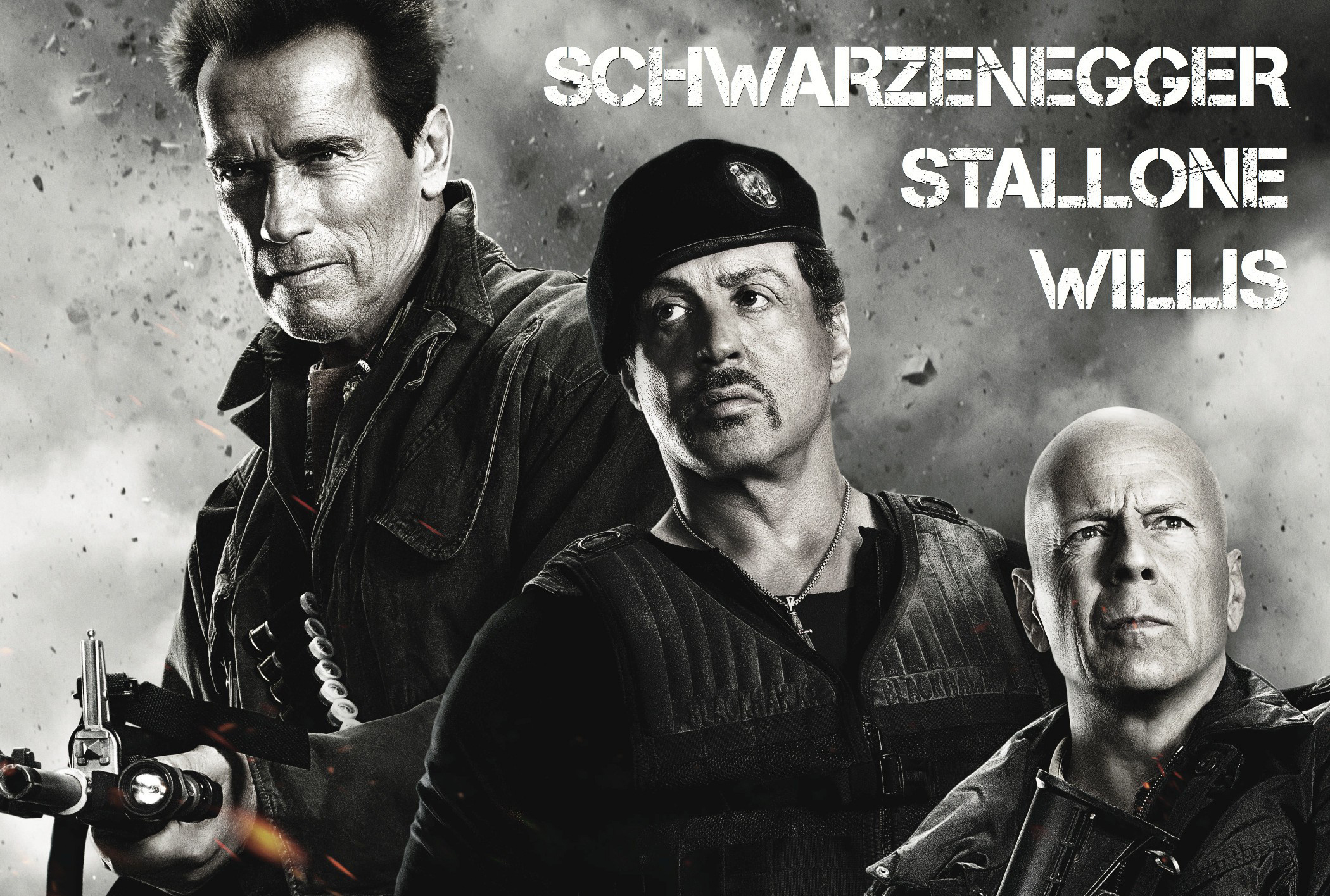 the expendables, sylvester stallone, movie, the expendables 2, arnold schwarzenegger, barney ross, bruce willis, church (the expendables), trench (the expendables) images