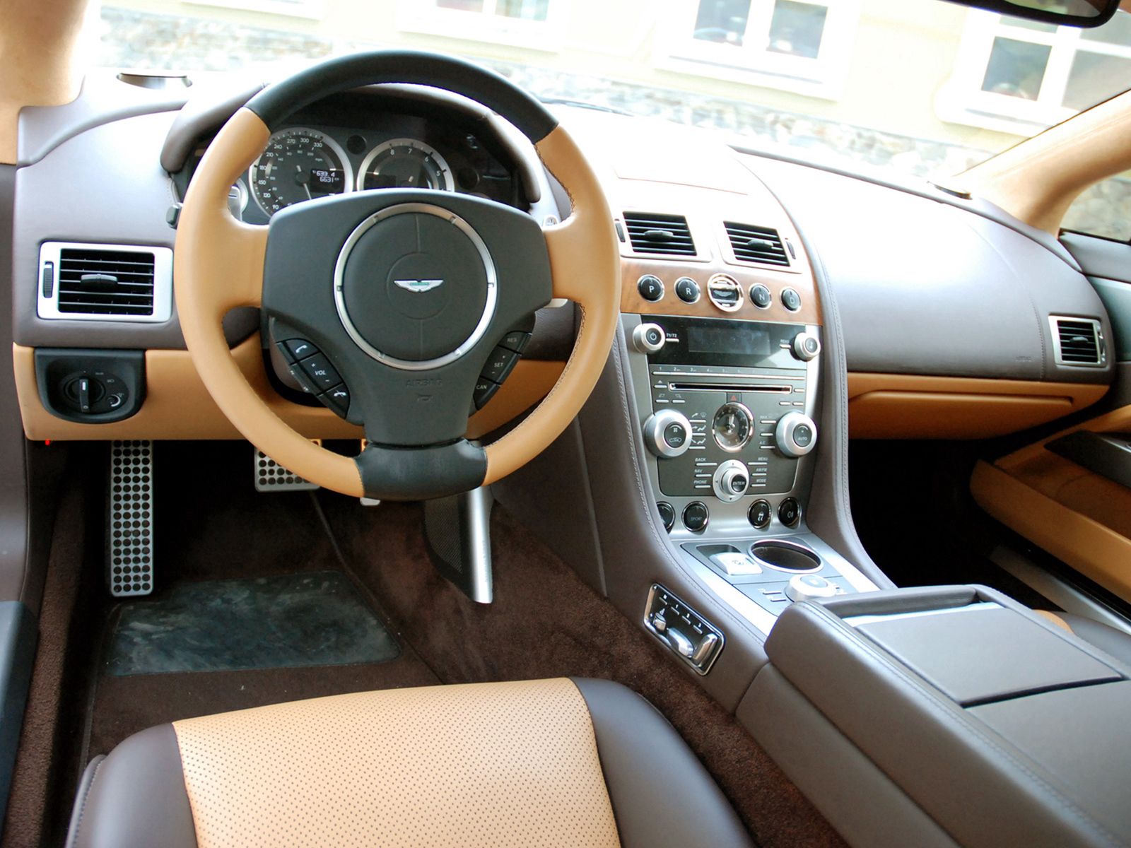 interior, aston martin, cars, brown, steering wheel, rudder, salon, speedometer, 2011, rapide