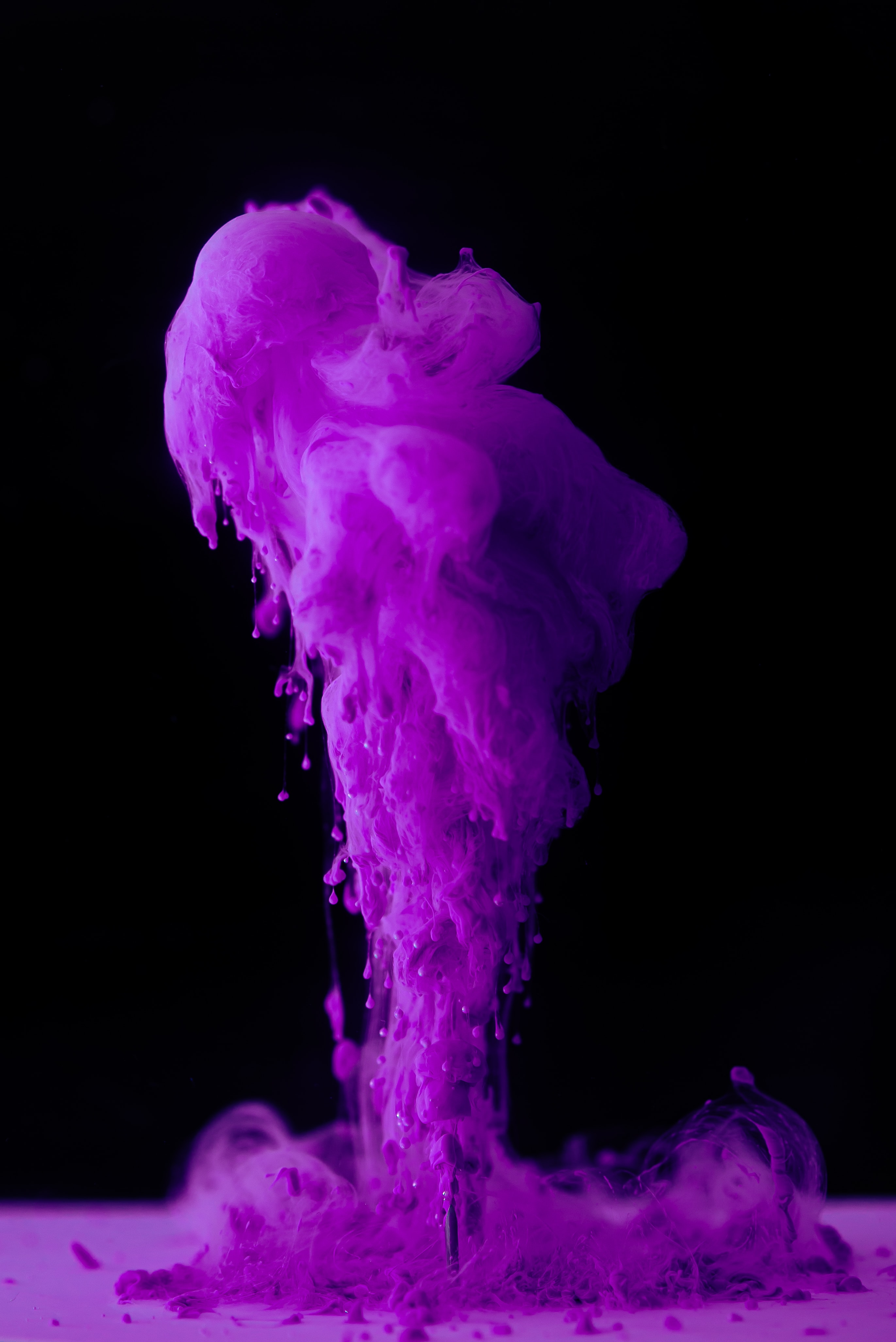 ink, violet, abstract, black, macro, paint, purple cellphone