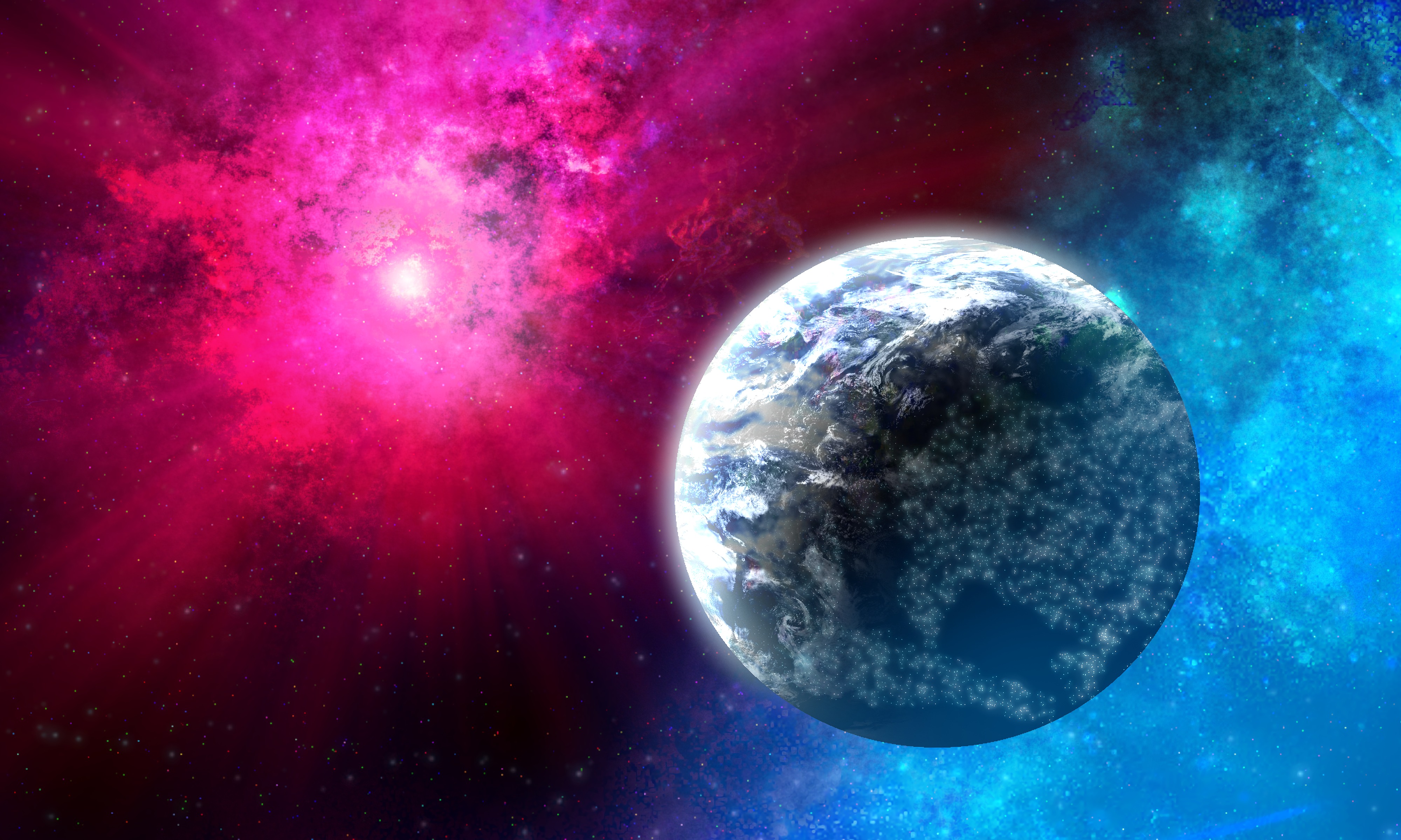 Laden Sie das Planet, Balken, Strahlen, Sterne, Planeten, Universum-Bild kostenlos auf Ihren PC-Desktop herunter