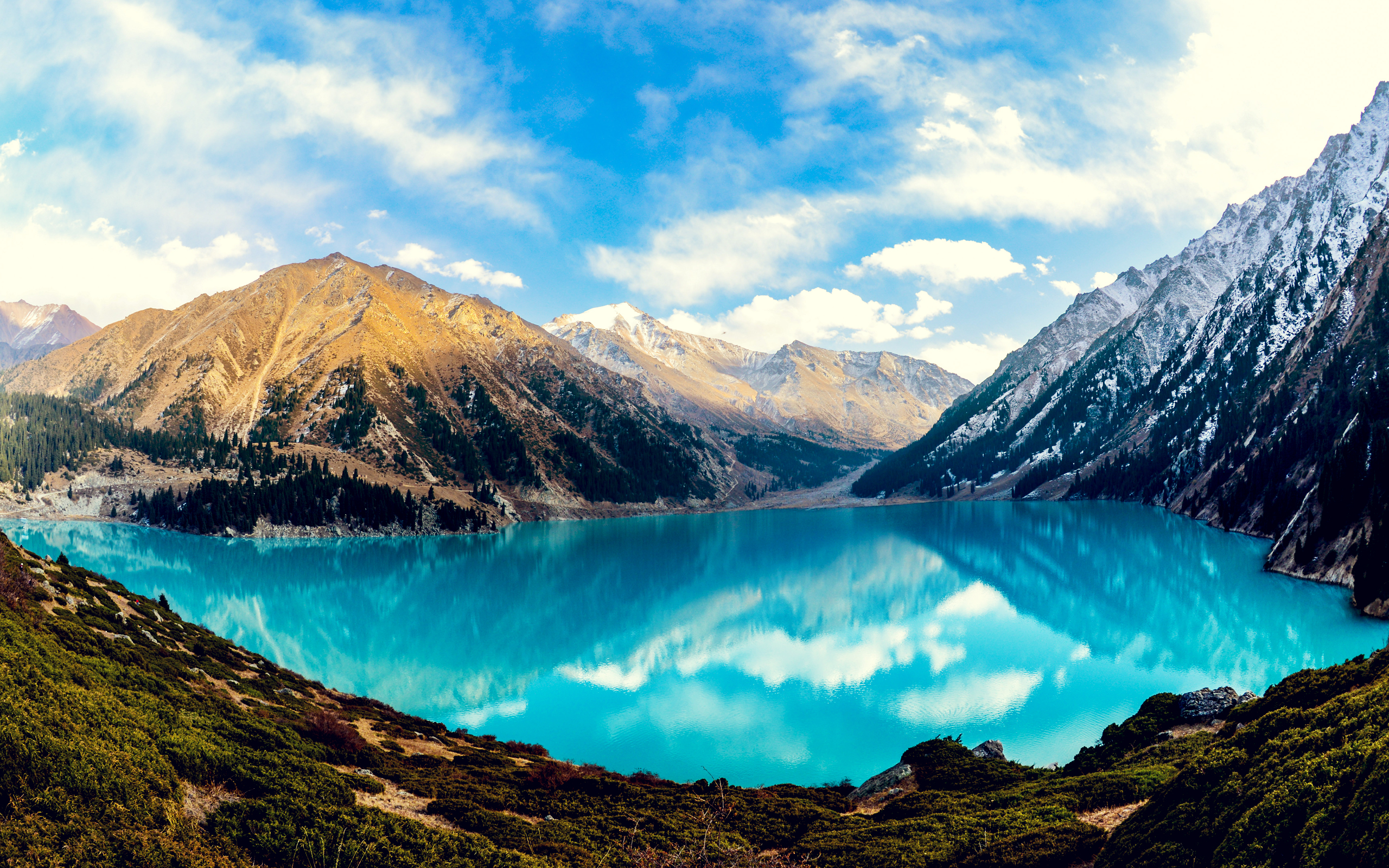 kazakhstan, earth, lake, almaty, mountain, lakes