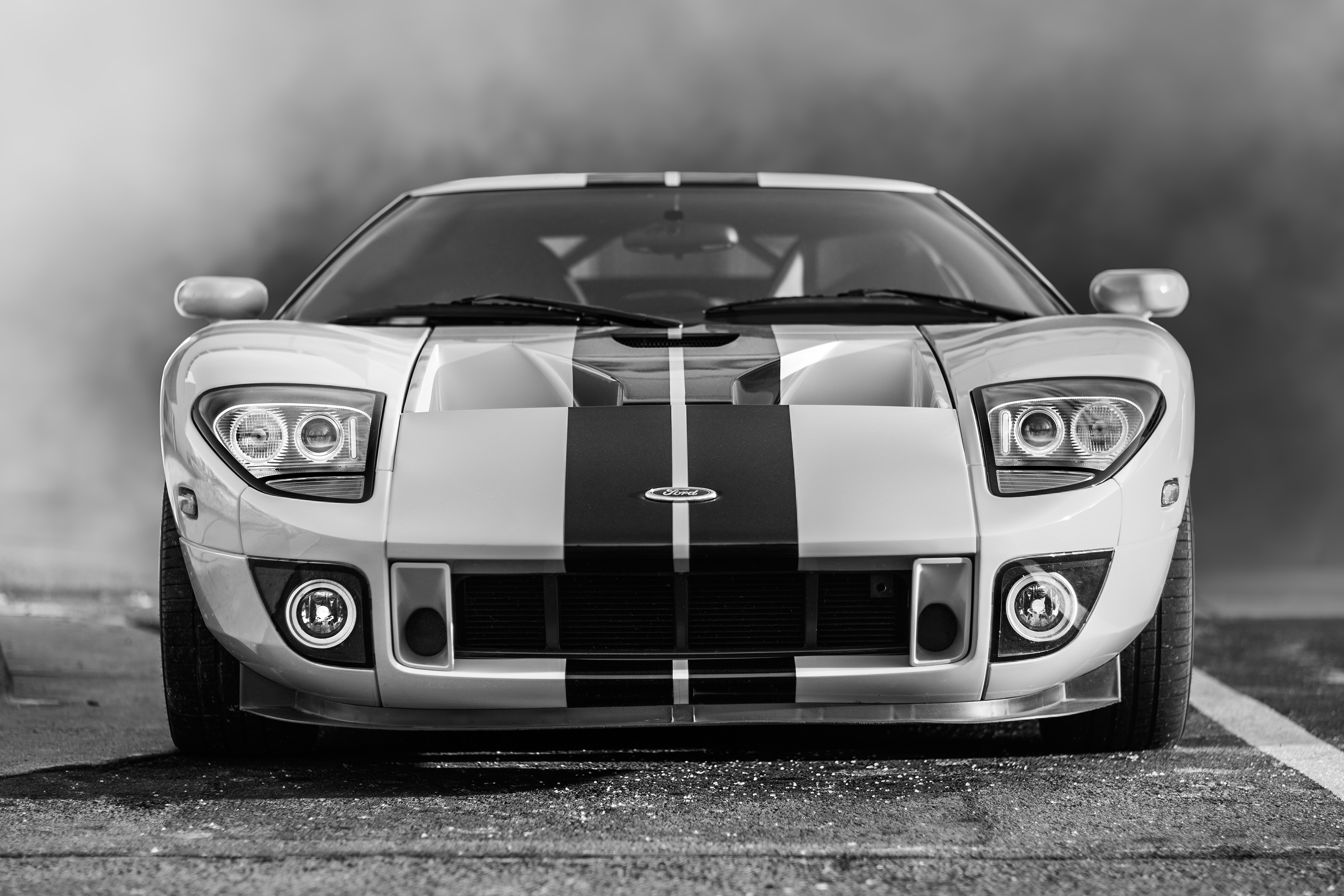 cars, chb, lights, ford, bw, headlights, ford gt Free Stock Photo