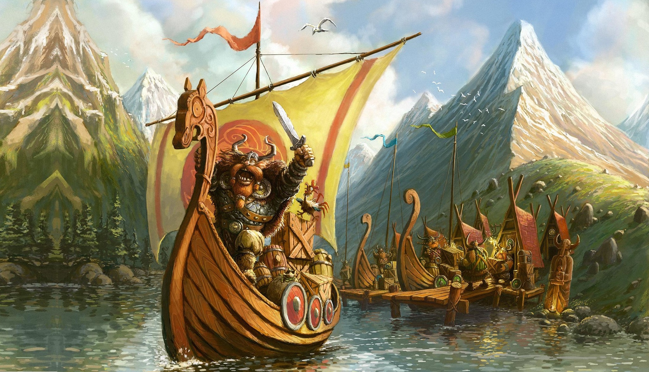 Дракар викингов фэнтези