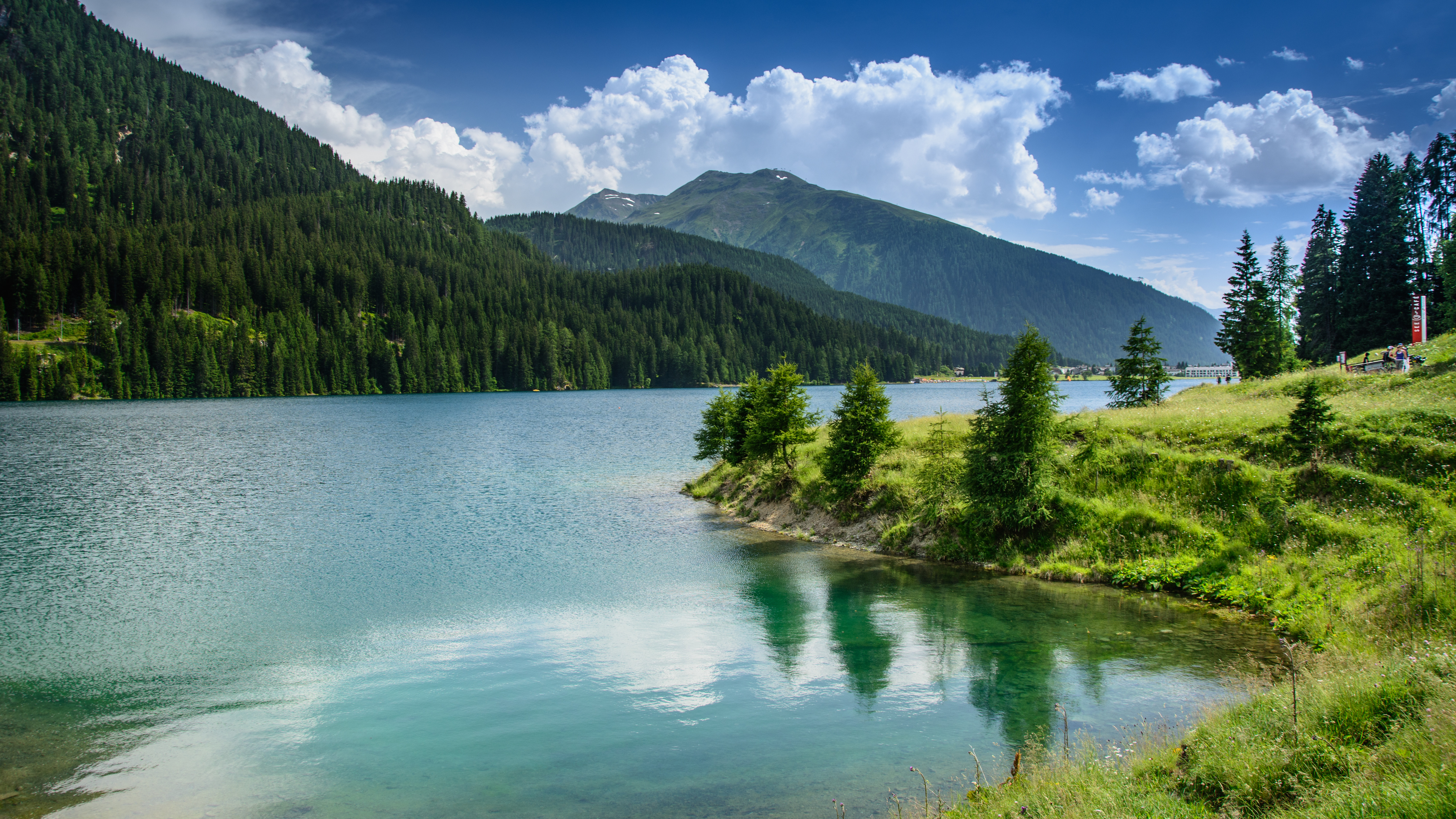 lake, mountains, nature, forest