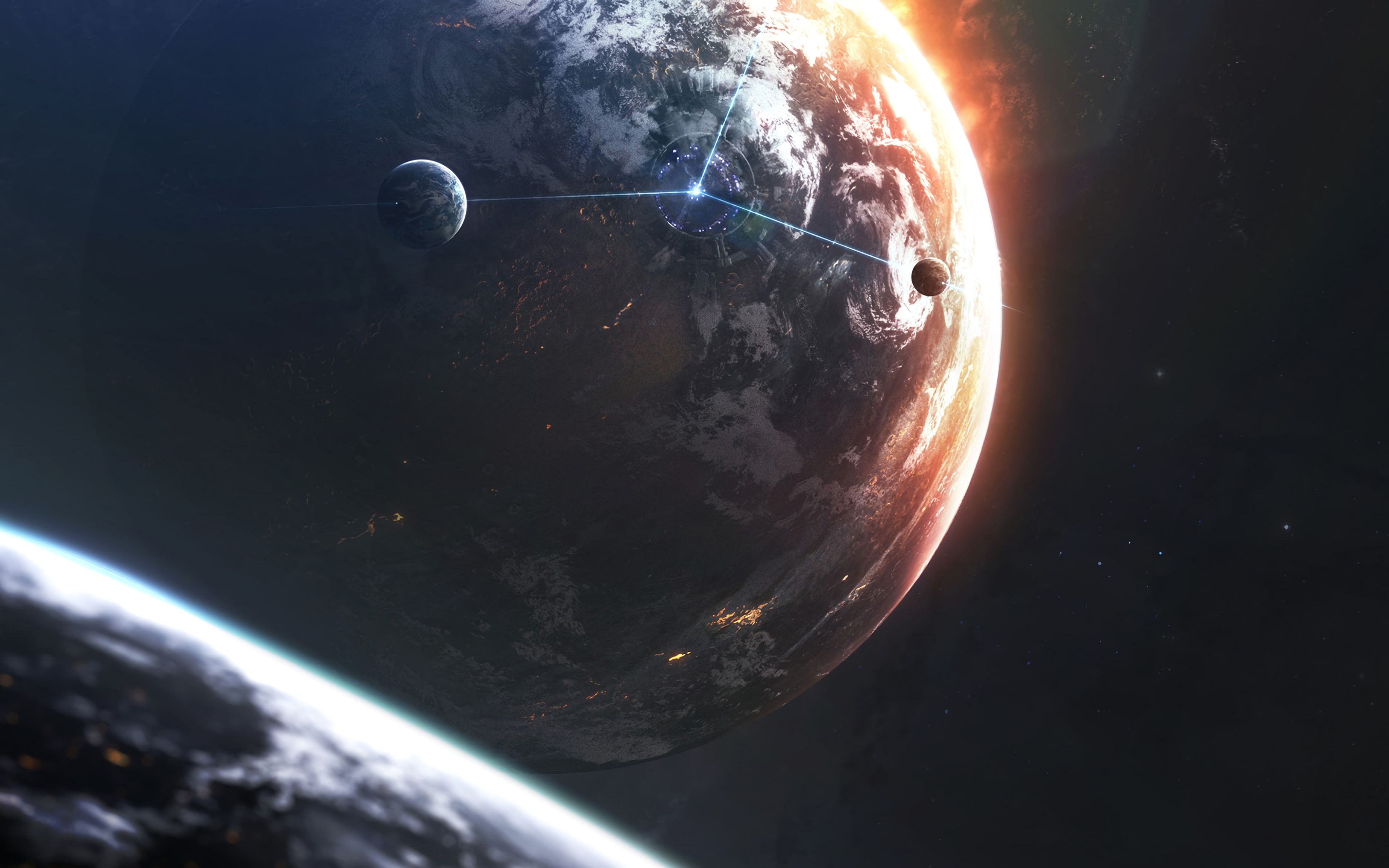 Free download wallpaper Ball, Satellites, Universe, Planet on your PC desktop
