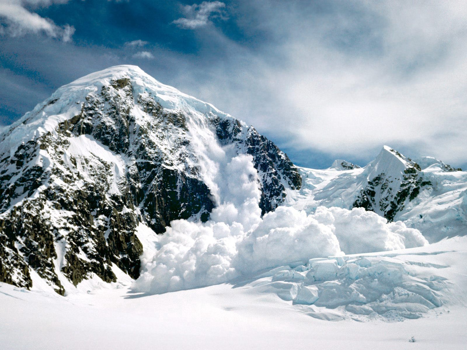 mountains, nature, snow, alaska, avalanche