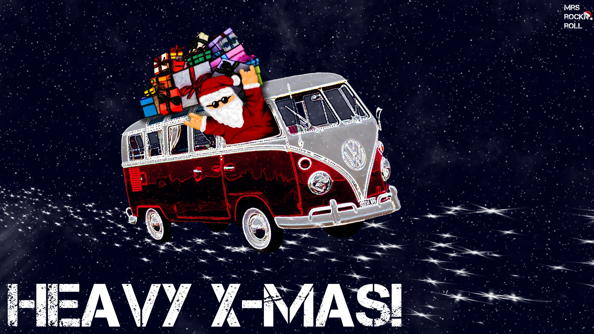 holiday, christmas, gift, merry christmas, santa, space, volkswagen t1 4K Ultra