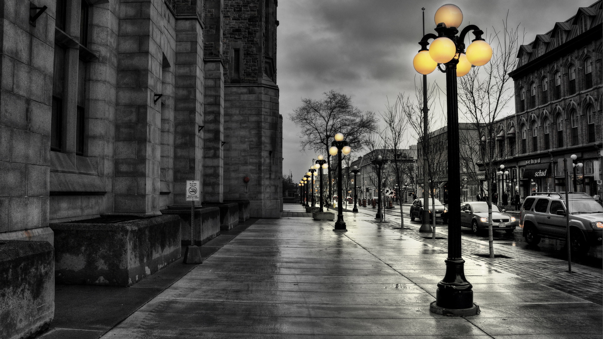 landscape, cities, streets, gray