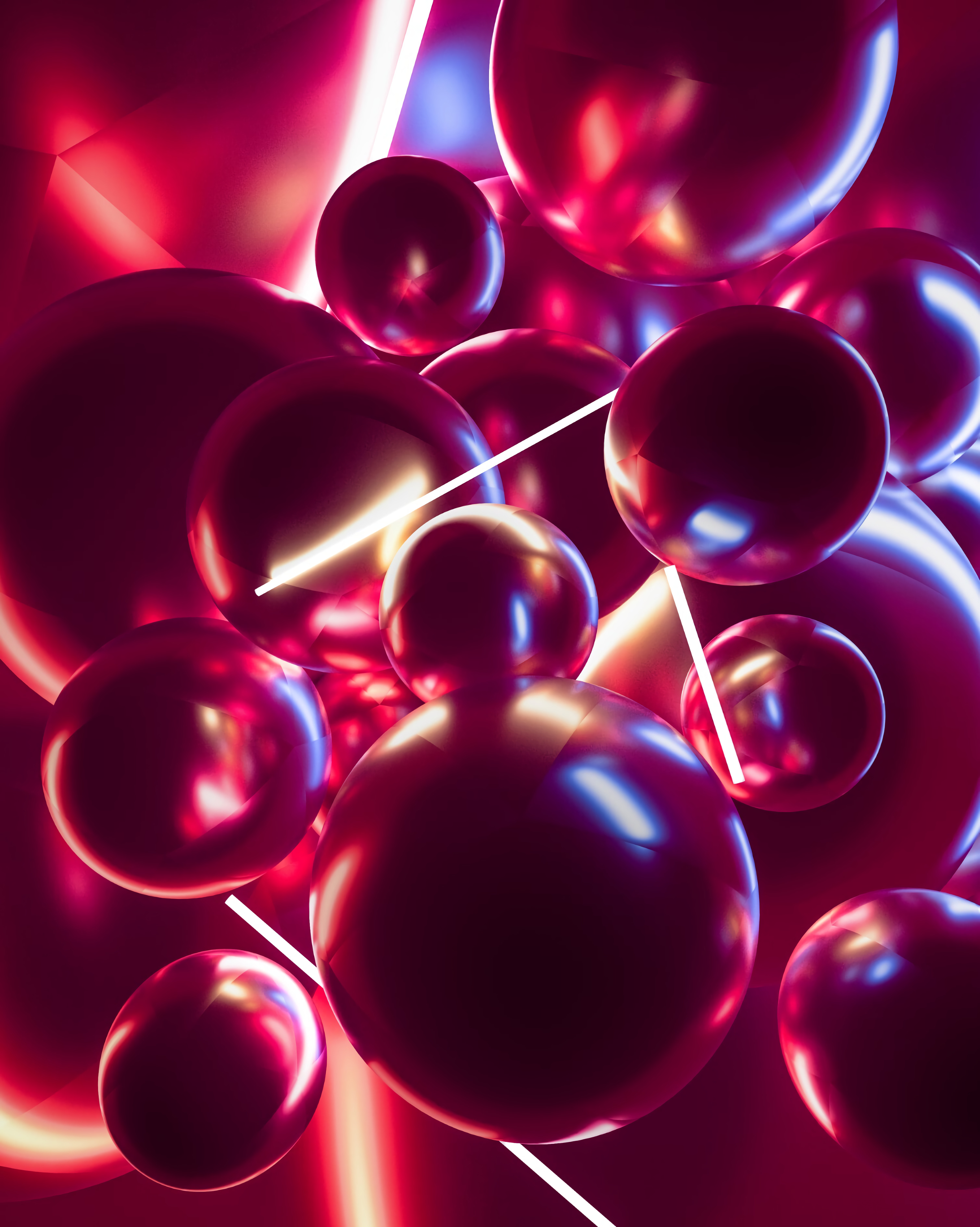 Download mobile wallpaper Balls, Neon, 3D for free.