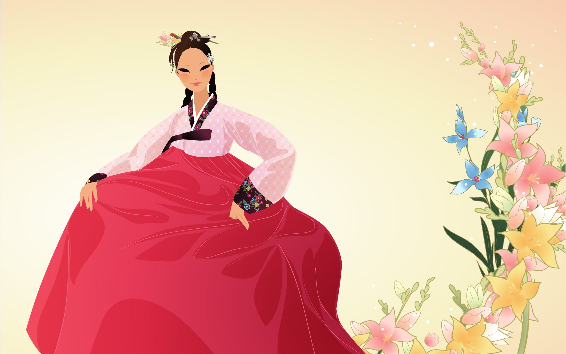 616978 завантажити шпалери жінки, художній, корея, традиційний костюм - заставки і картинки безкоштовно