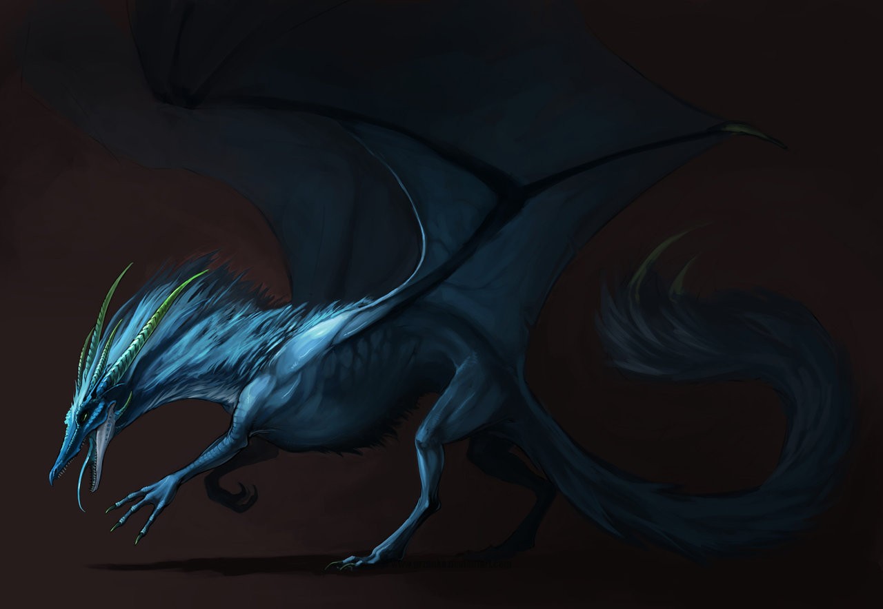 Черно голубой дракон