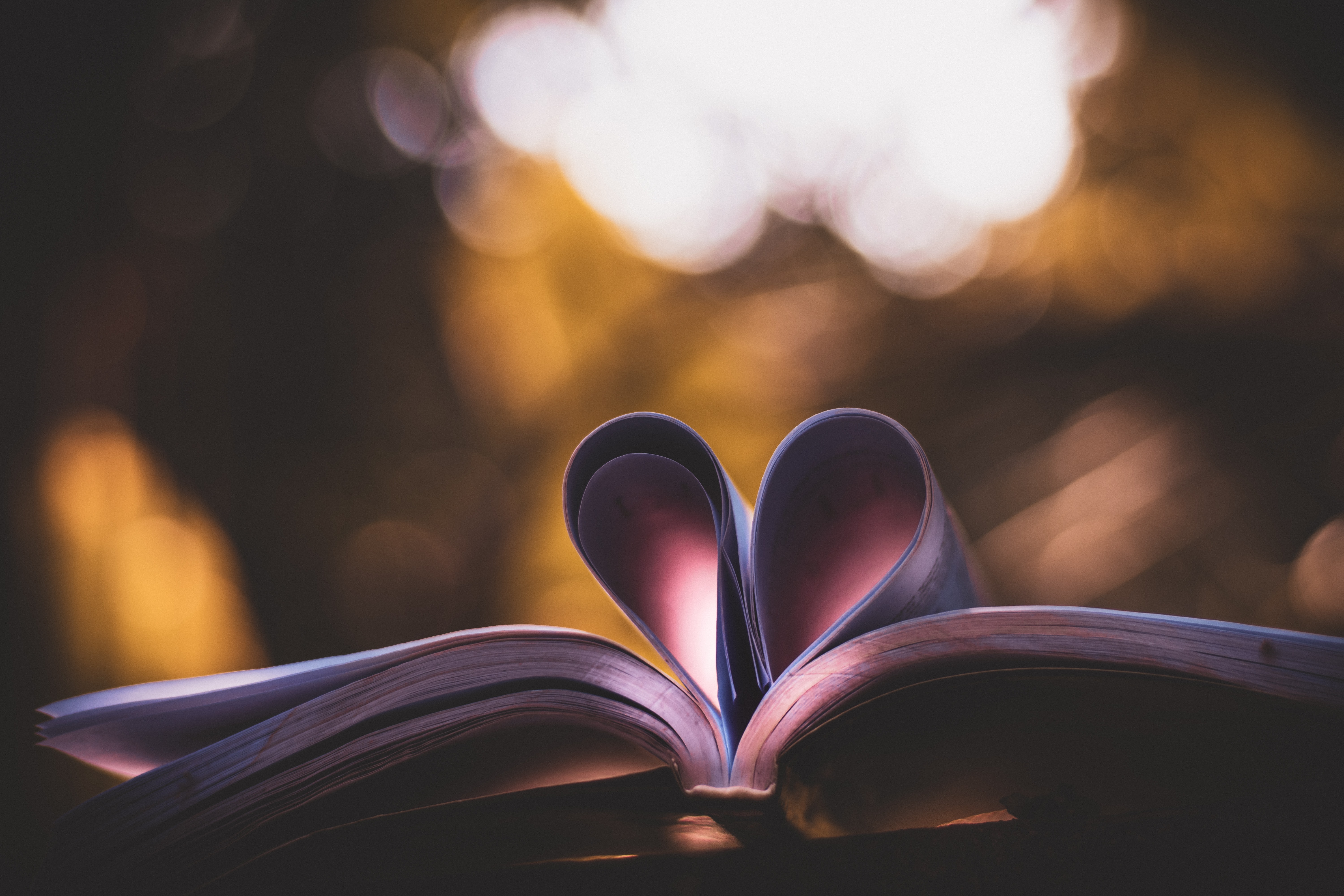 love, glare, heart, book, pages, page Smartphone Background