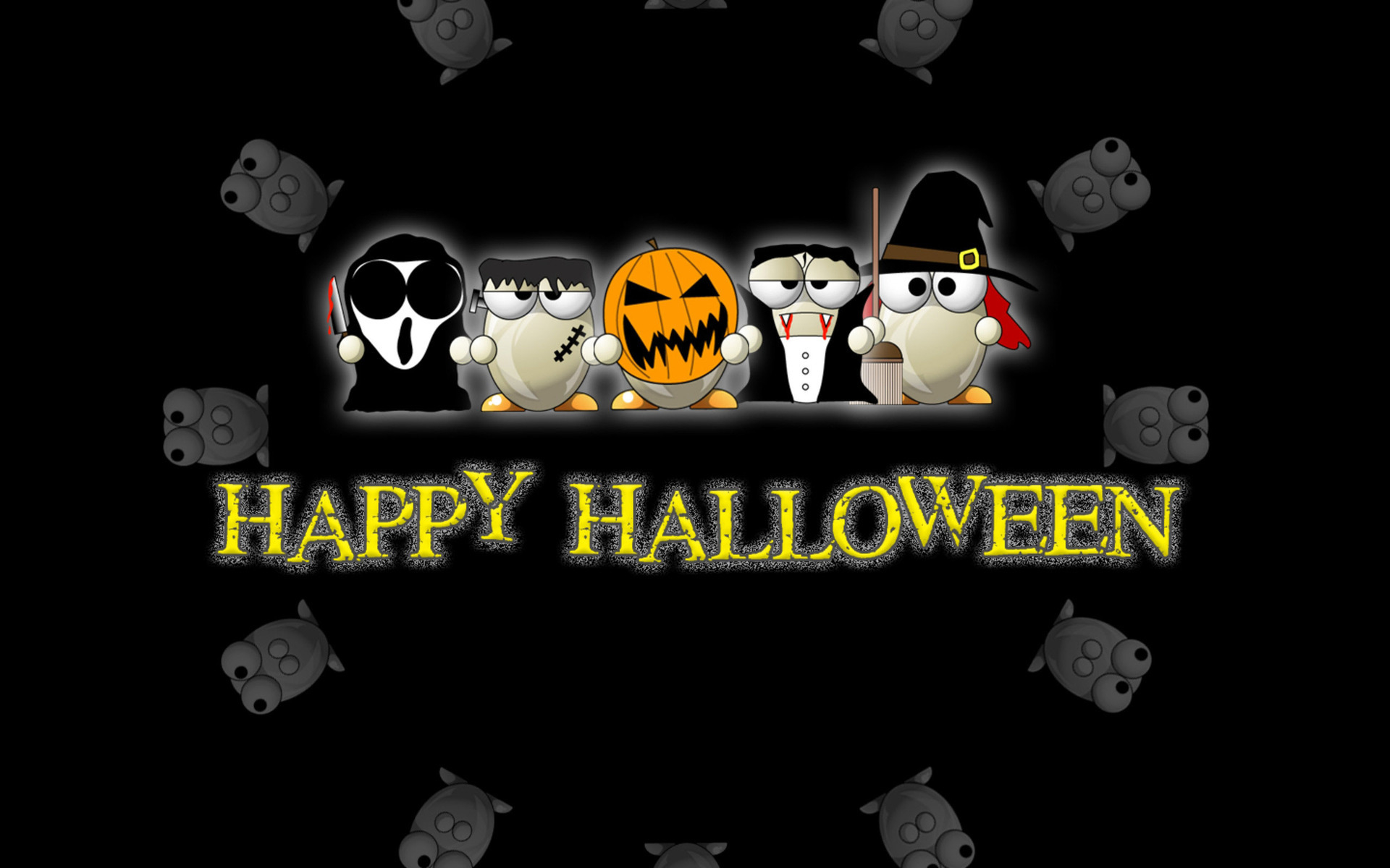Download mobile wallpaper Cartoon, Halloween, Holiday, Monster, Costume, Happy Halloween for free.