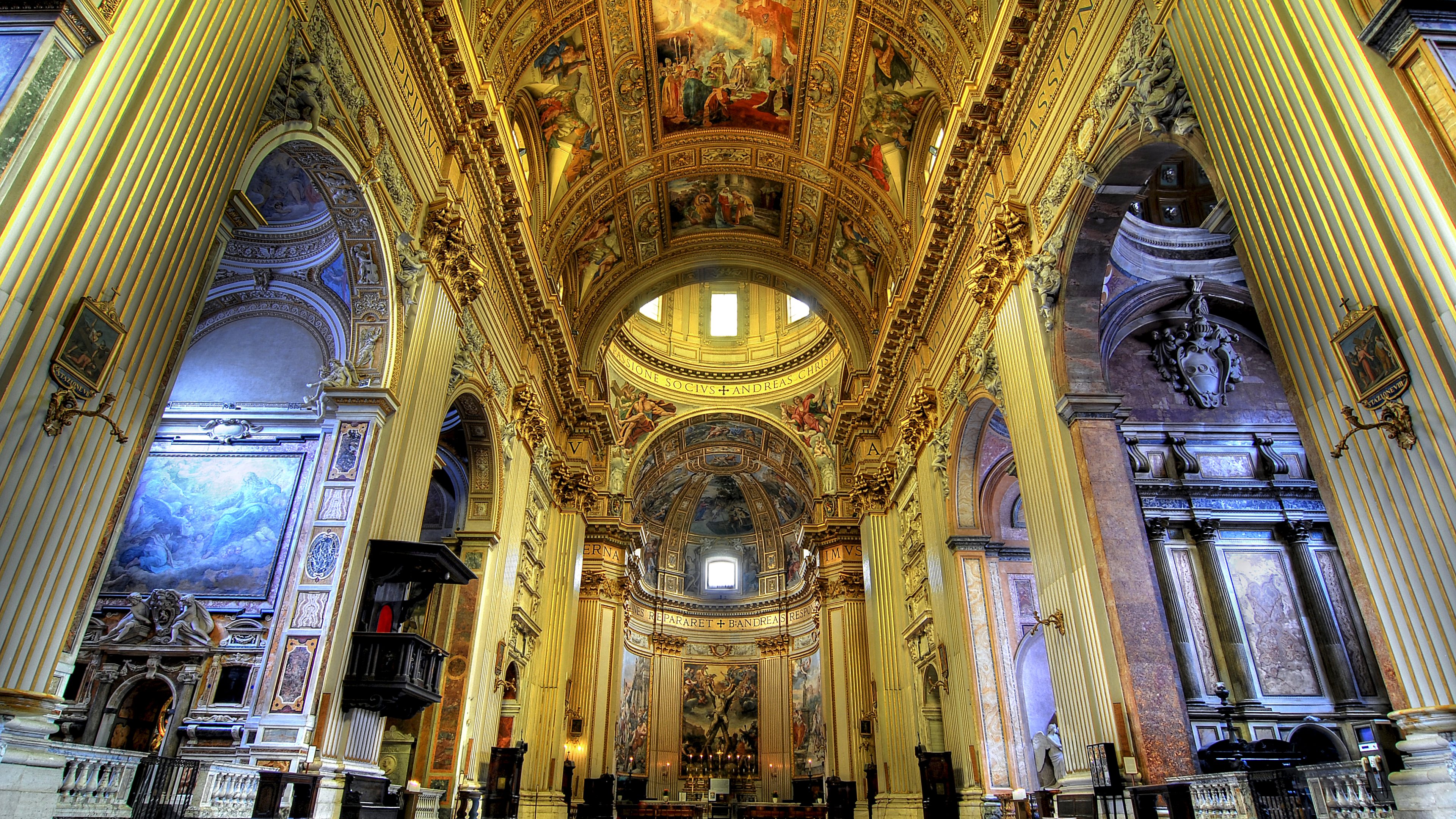 rome, religious, cathedral, altar, arch, architecture, church, sant'andrea della valle, cathedrals 2160p