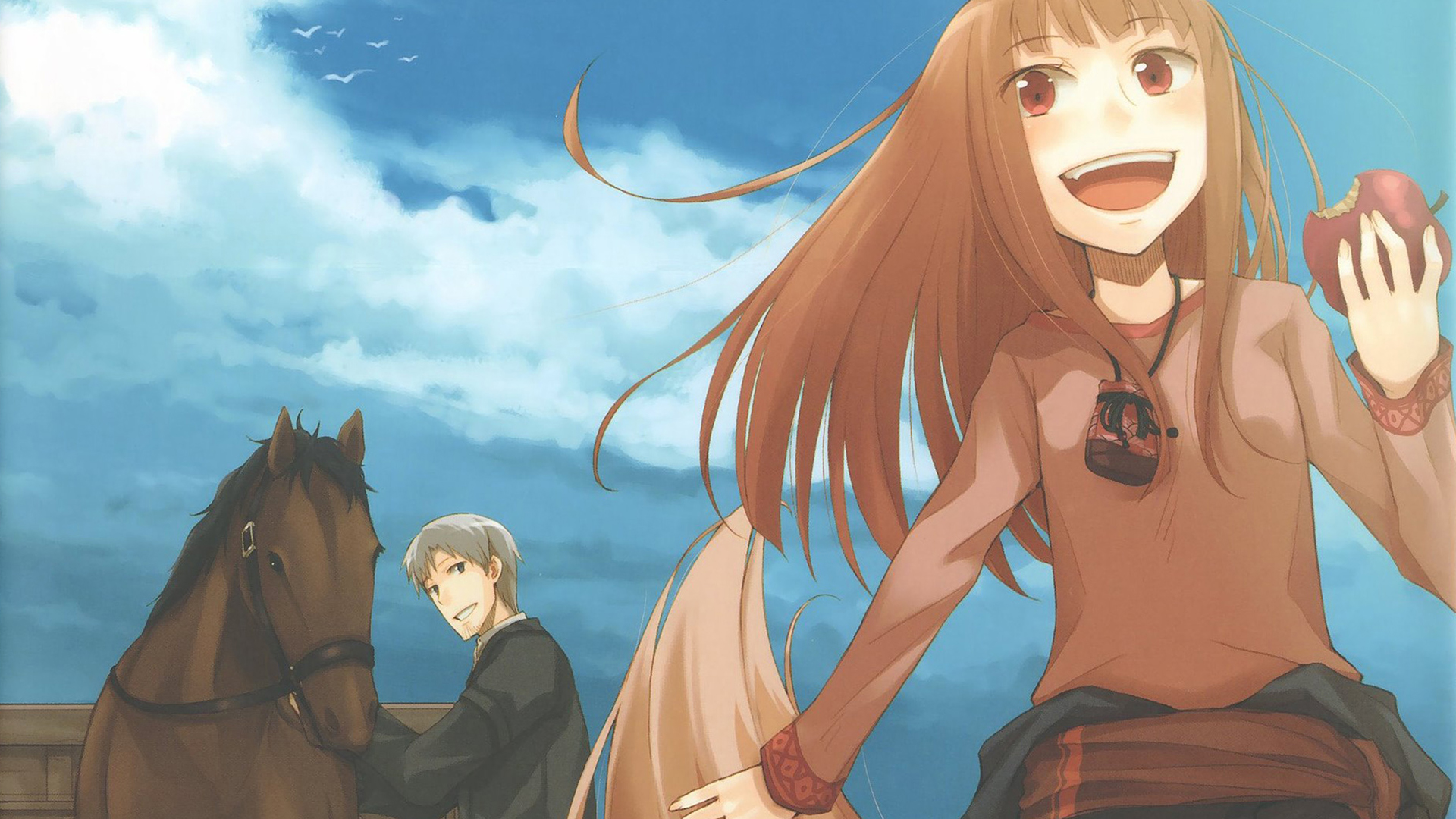 holo (spice & wolf), anime, spice and wolf, kraft lawrence cellphone