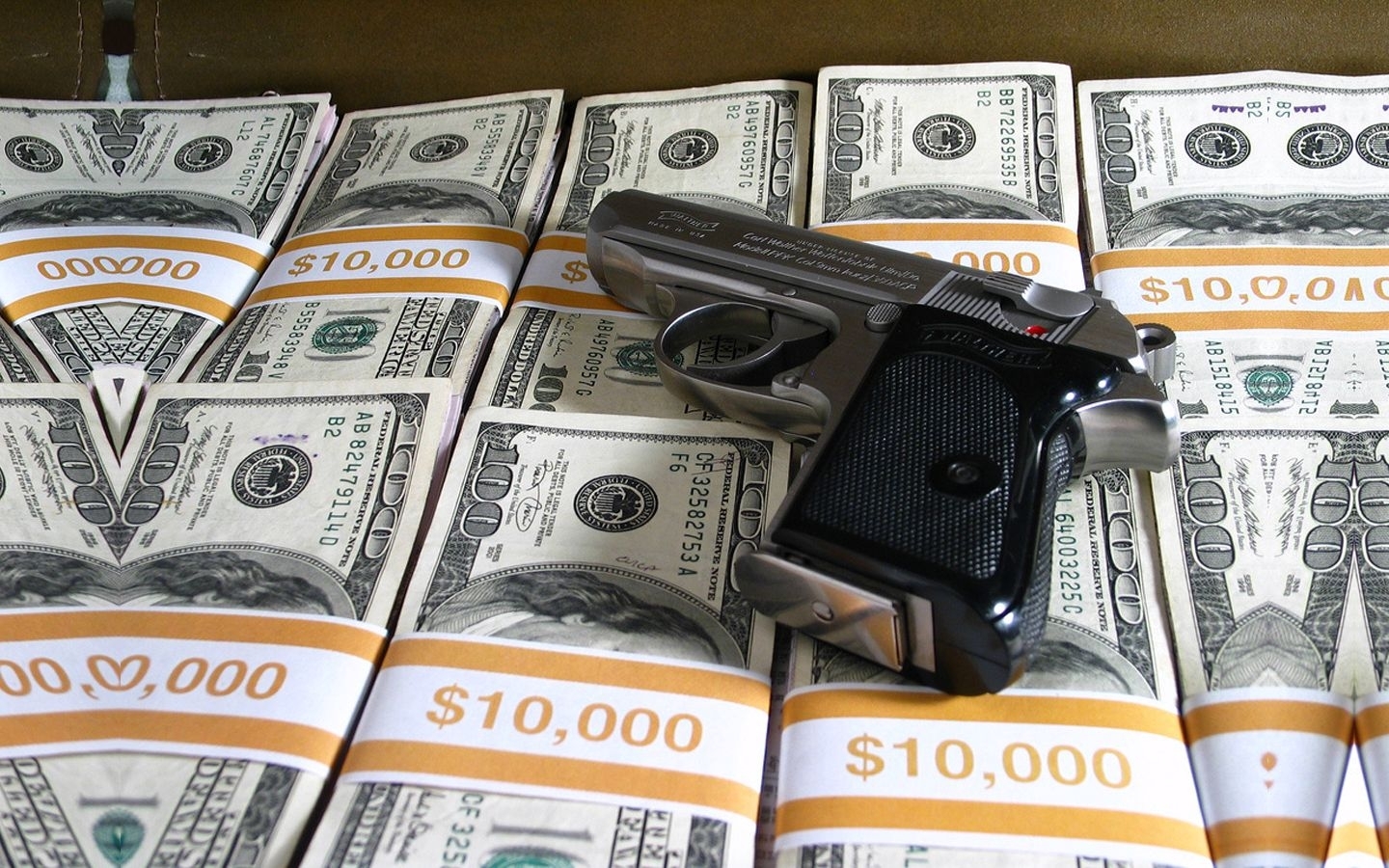 Download mobile wallpaper Money, Weapon, Objects for free.