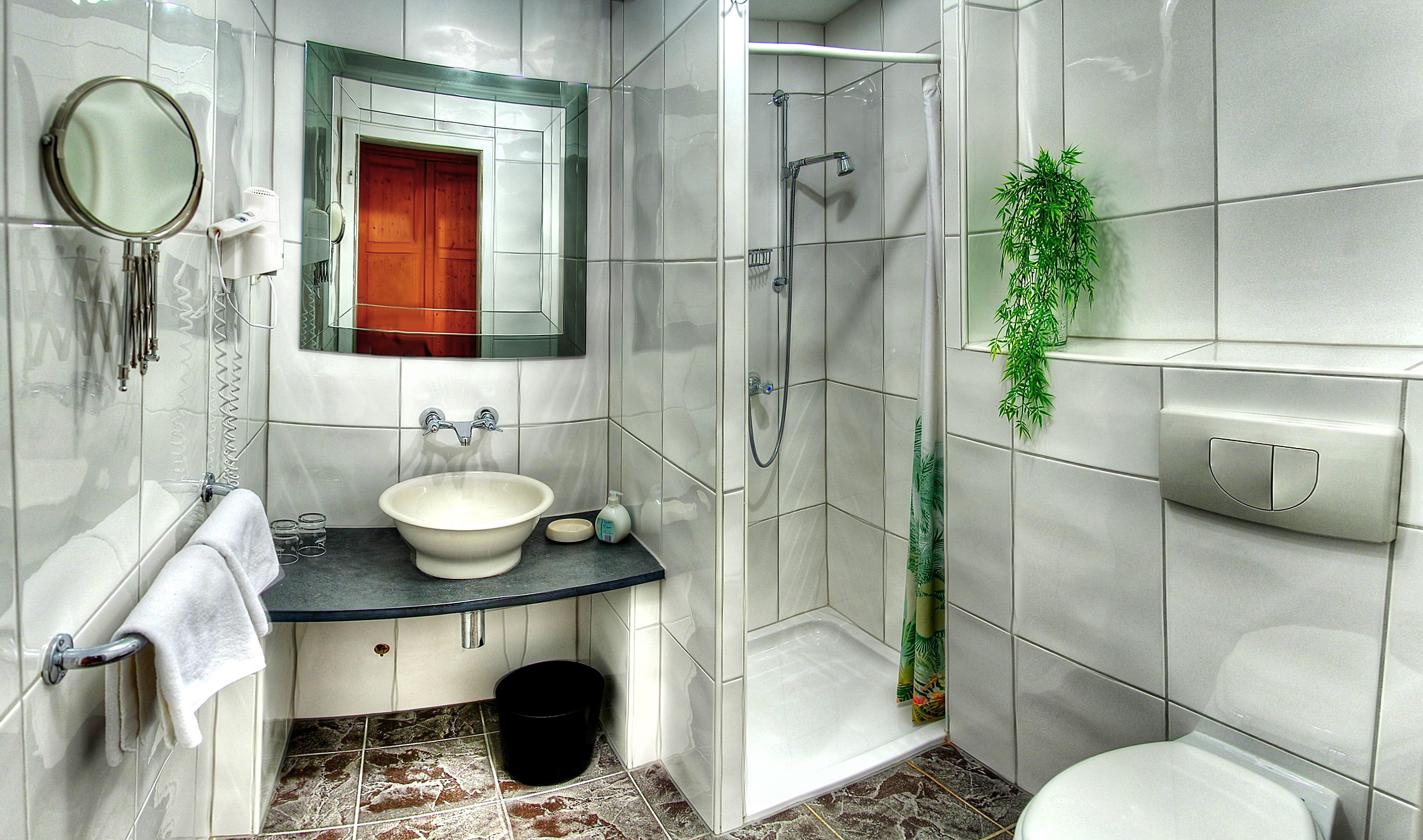 tile, miscellanea, miscellaneous, hdr, mirror, shower, bath, restroom, toilet, washbasin, washstand