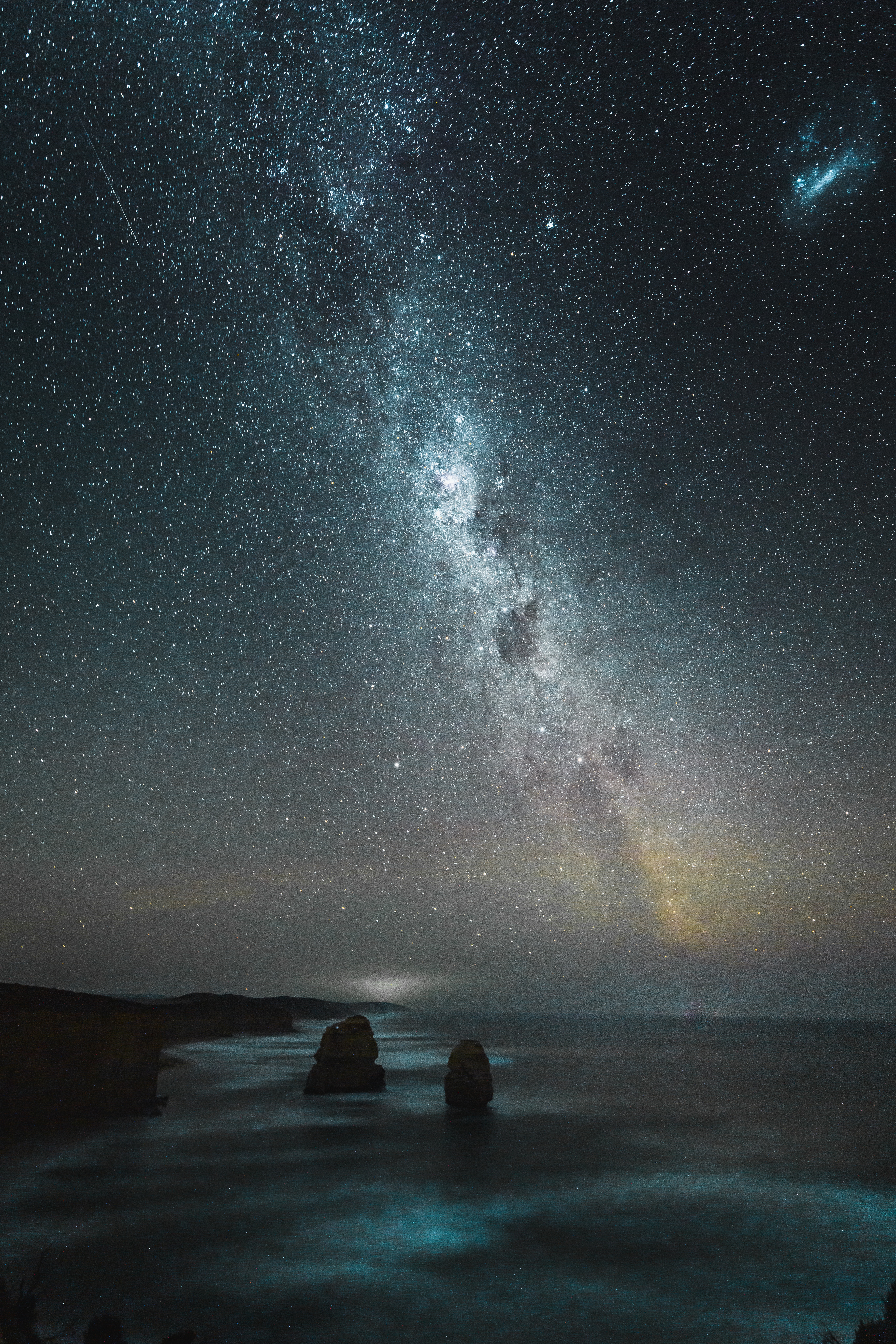 milky way, nature, sea, night, beach, starry sky for android