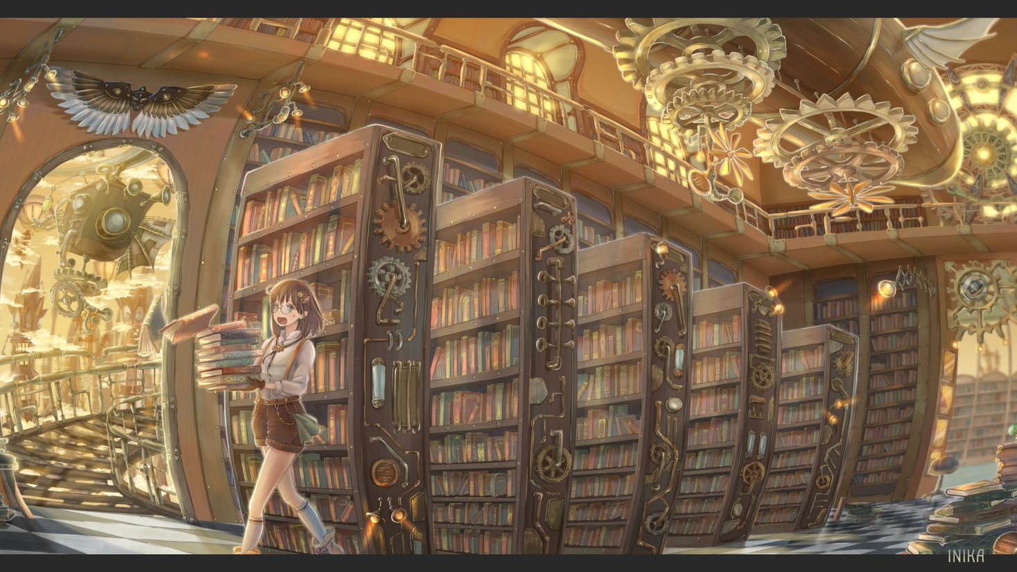 Новеллы библиотека. Библиотека арт. Сказочная библиотека. Стимпанк библиотека.