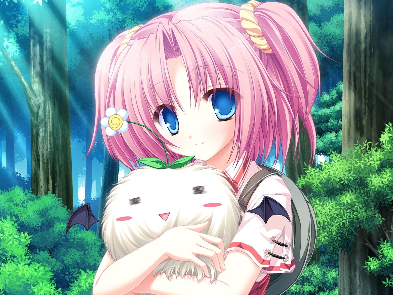 pink, girl, anime, being, creature, hair