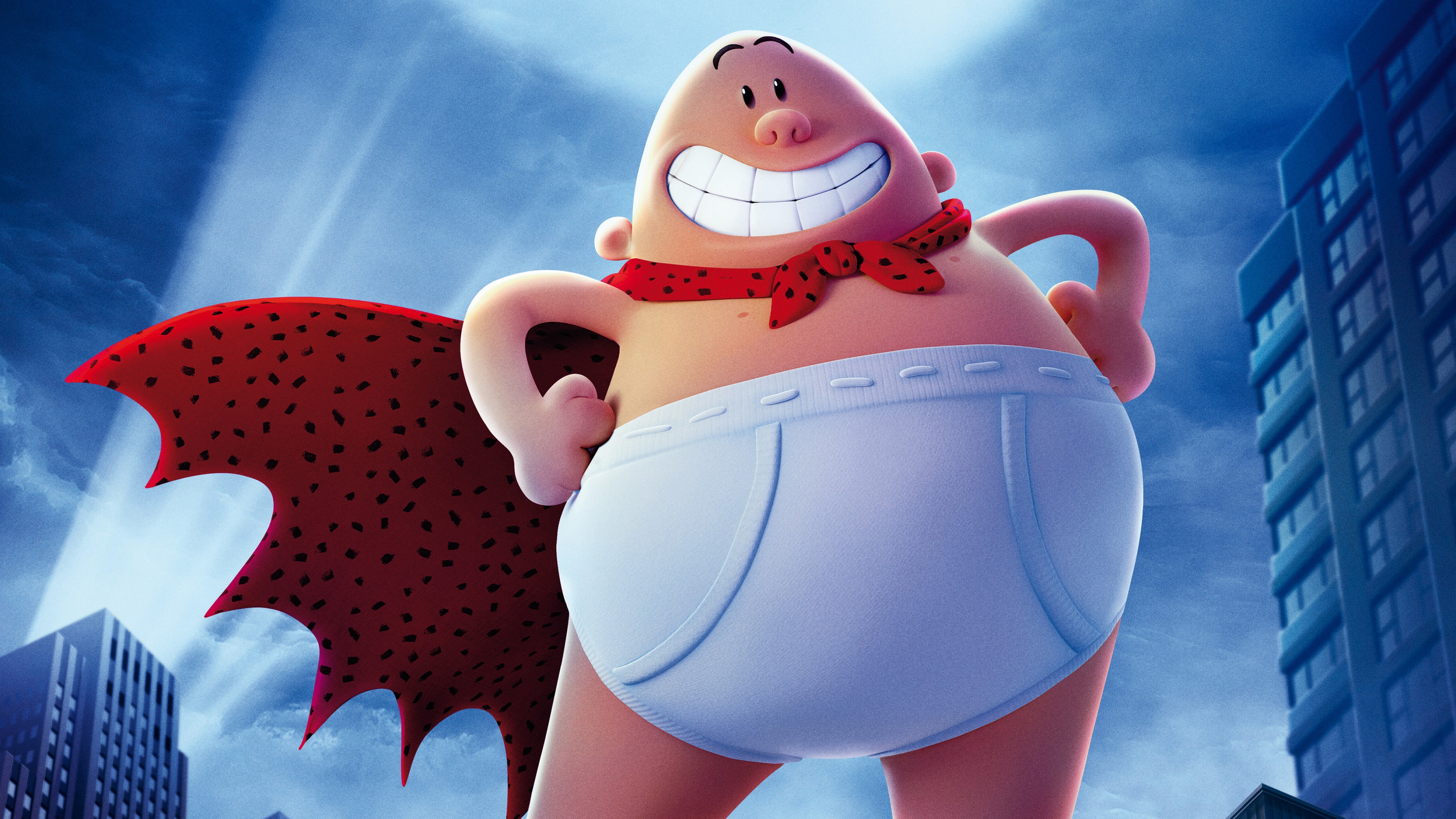 Download The iconic logo from Captain Underpants: The First Epic Movie  against a minimalist white backdrop. Wallpaper