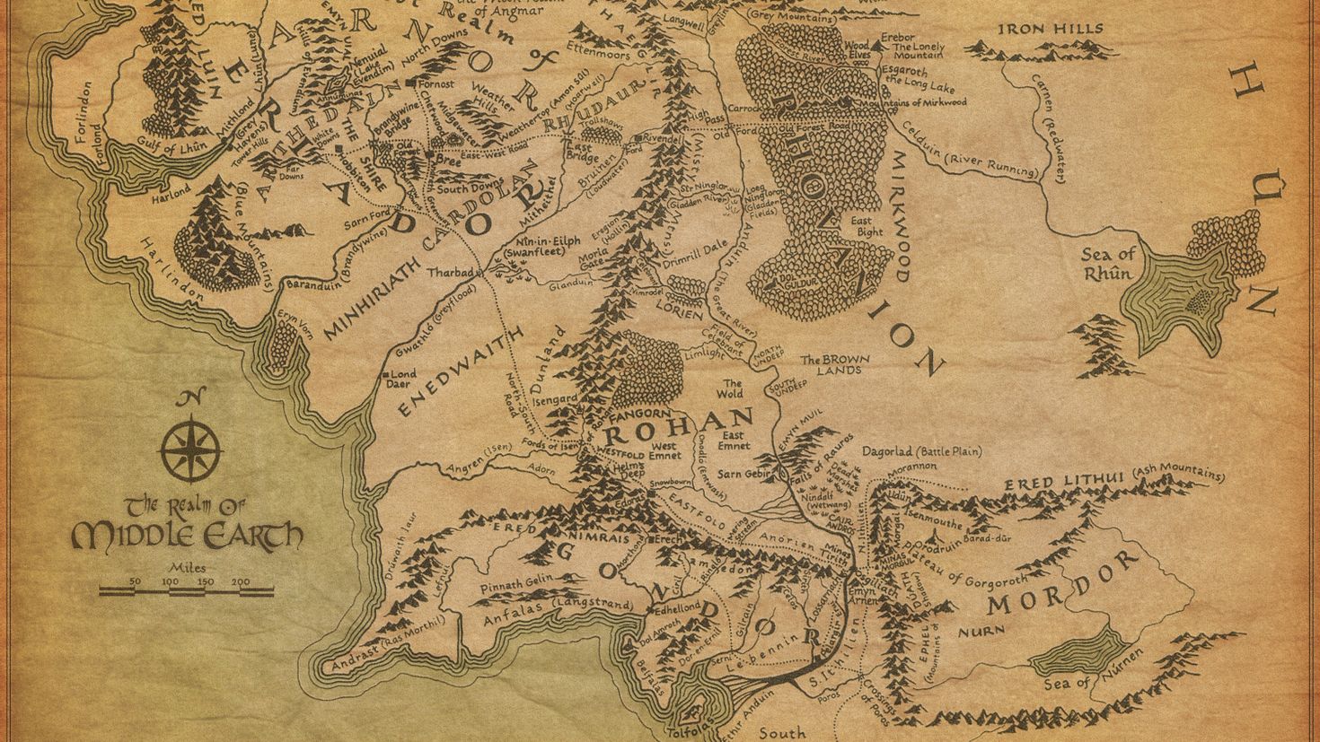 Карты Белерианда и земель севера