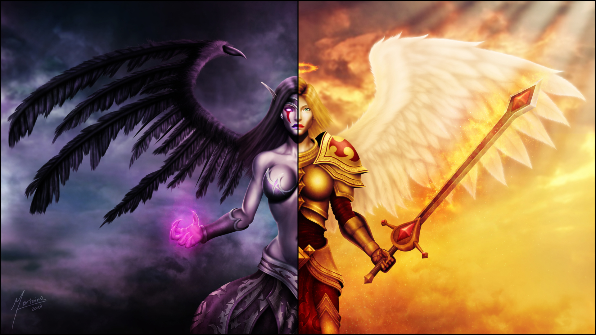 video game, league of legends, kayle (league of legends), morgana (league of legends)