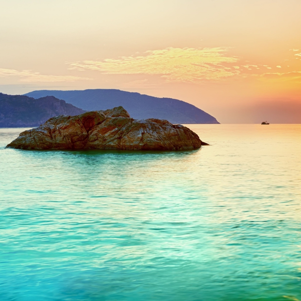 Free download wallpaper Landscape, Water, Sunset, Sky, Sea, Sun, Horizon, Earth, Panorama, Island on your PC desktop