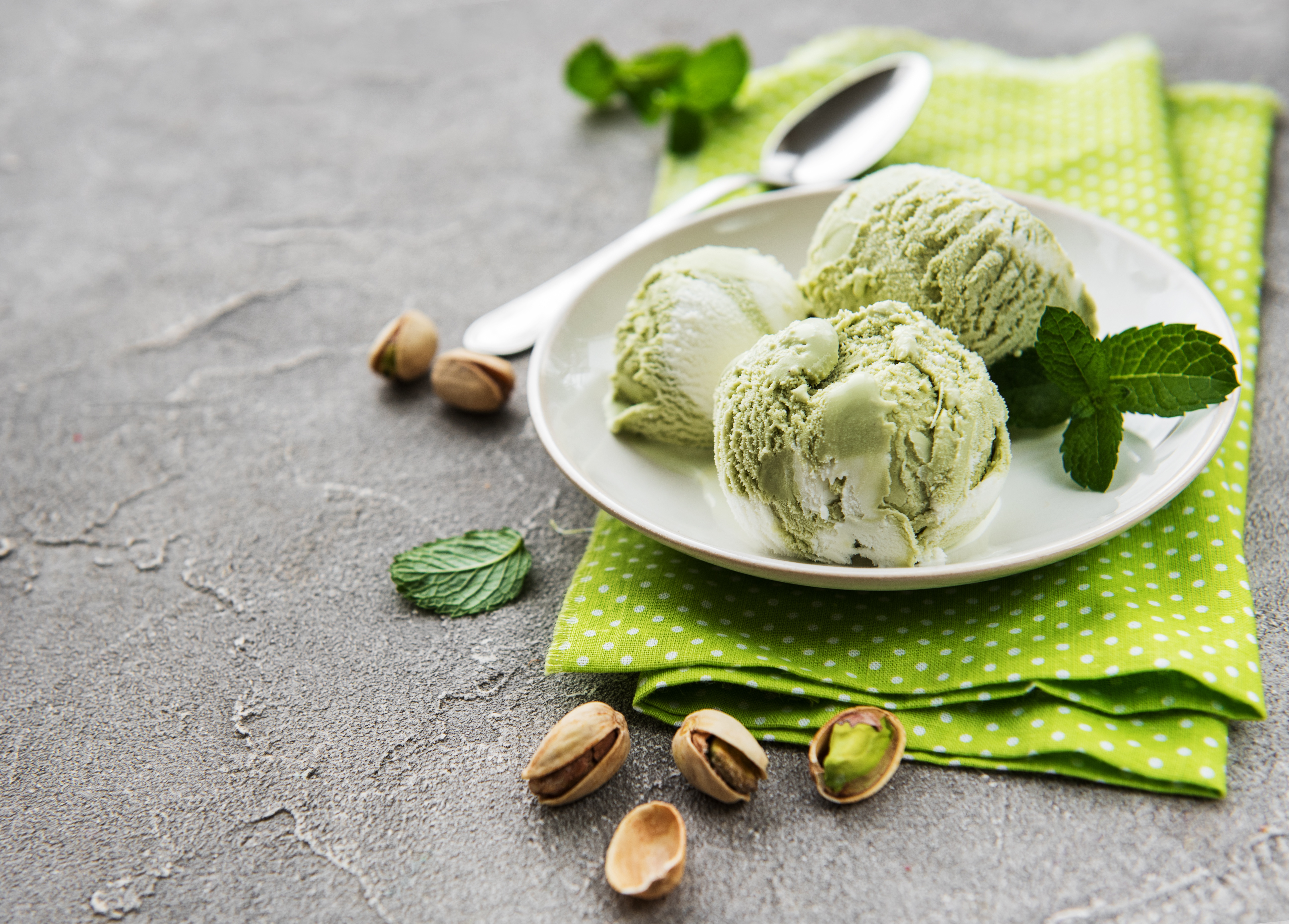 Ice Cream with Nuts background