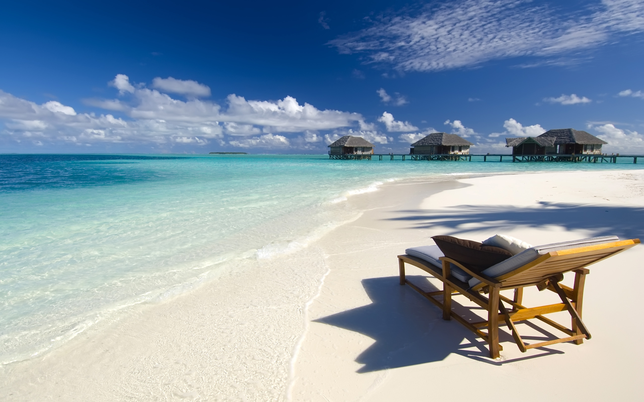 beach, sand, photography, holiday, chair, hut, ocean, tropical 4K Ultra