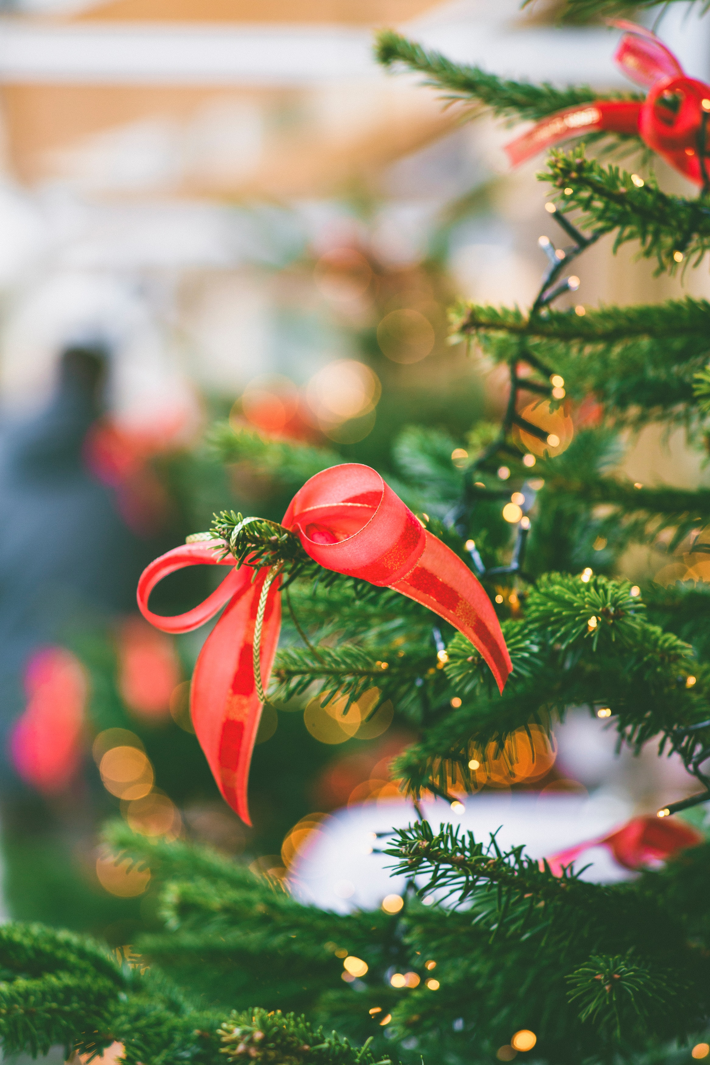 garland, holidays, new year, decorations, christmas, bow, christmas tree, garlands 1080p